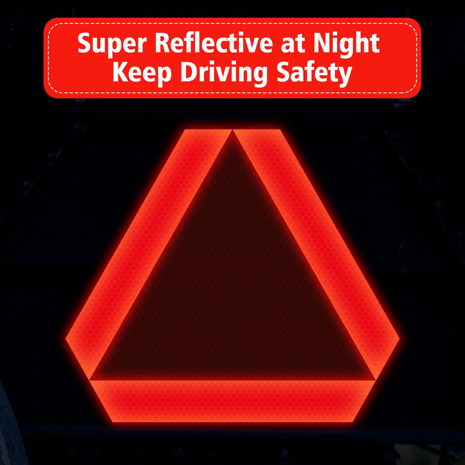3 Pack Slow Moving Vehicle Triangle Sticker,8 X 7 Inch Diamond Grade Reflective Slow Moving Vehicle Sign For Golf Cart Tractor U
