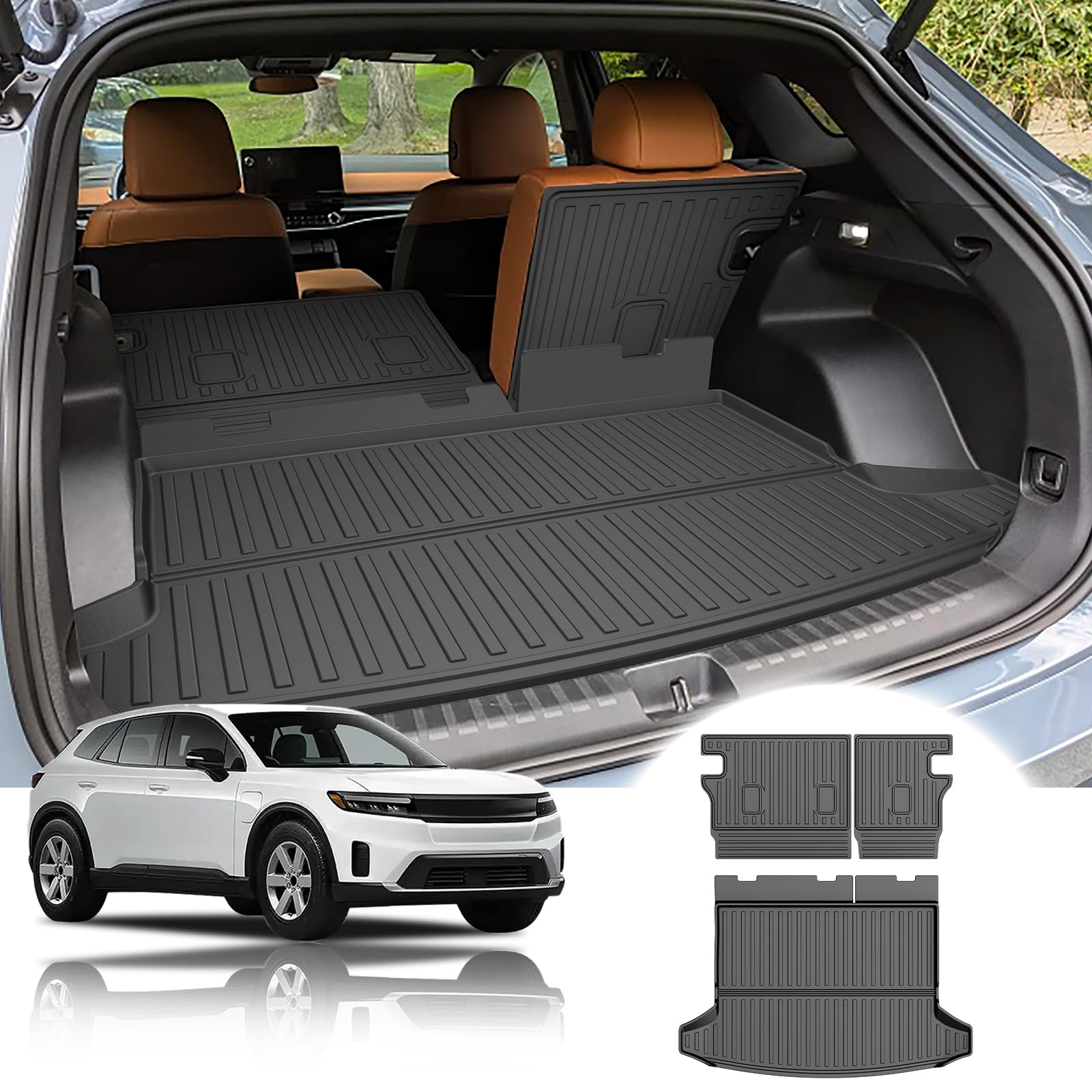 Cargo Liner & Backrest Mat Fit for Honda Prologue 2024 2025: Cargo Mat with Backrest Mat Behind 2nd Row Back Seat Protector - Al