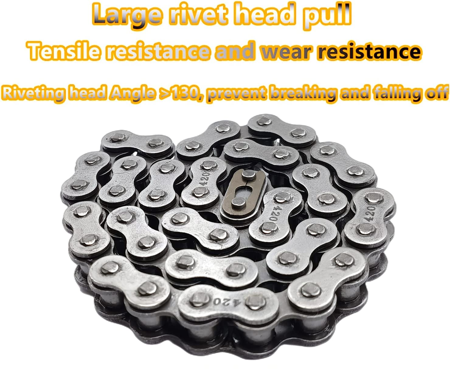 Front Jackshaft #420 Chain 42 Links fits Coleman CT200U CT200U-EX BT200X Mini Bike Chain MB200 MB165 Baja Warrior Heat Mini Baja