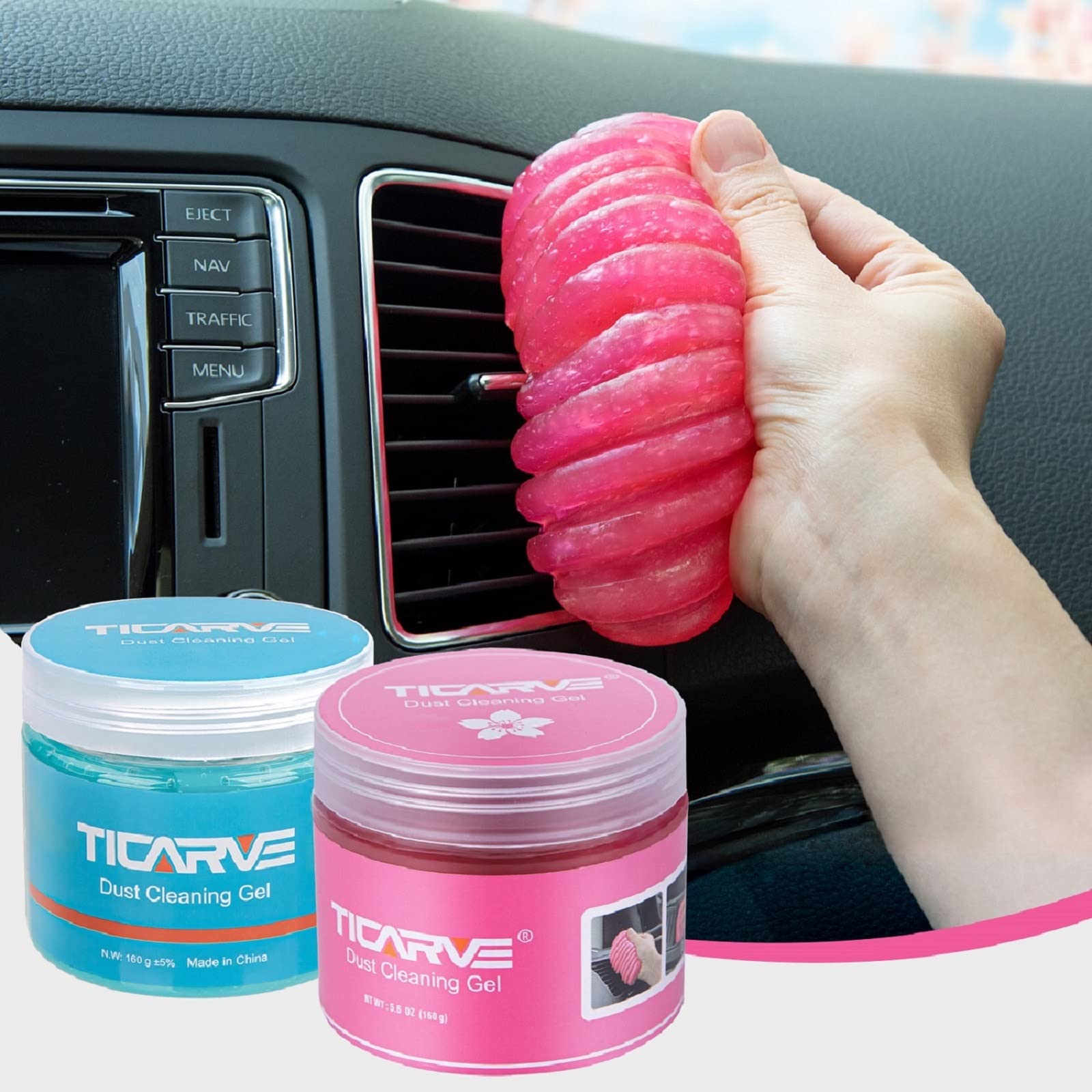 Ticarve 2Pack Cleaning Gel Car Putty Slime For Detailing Putty Detail Tools Car Interior Cleaner Automotive Cleaning Kits Keyboa