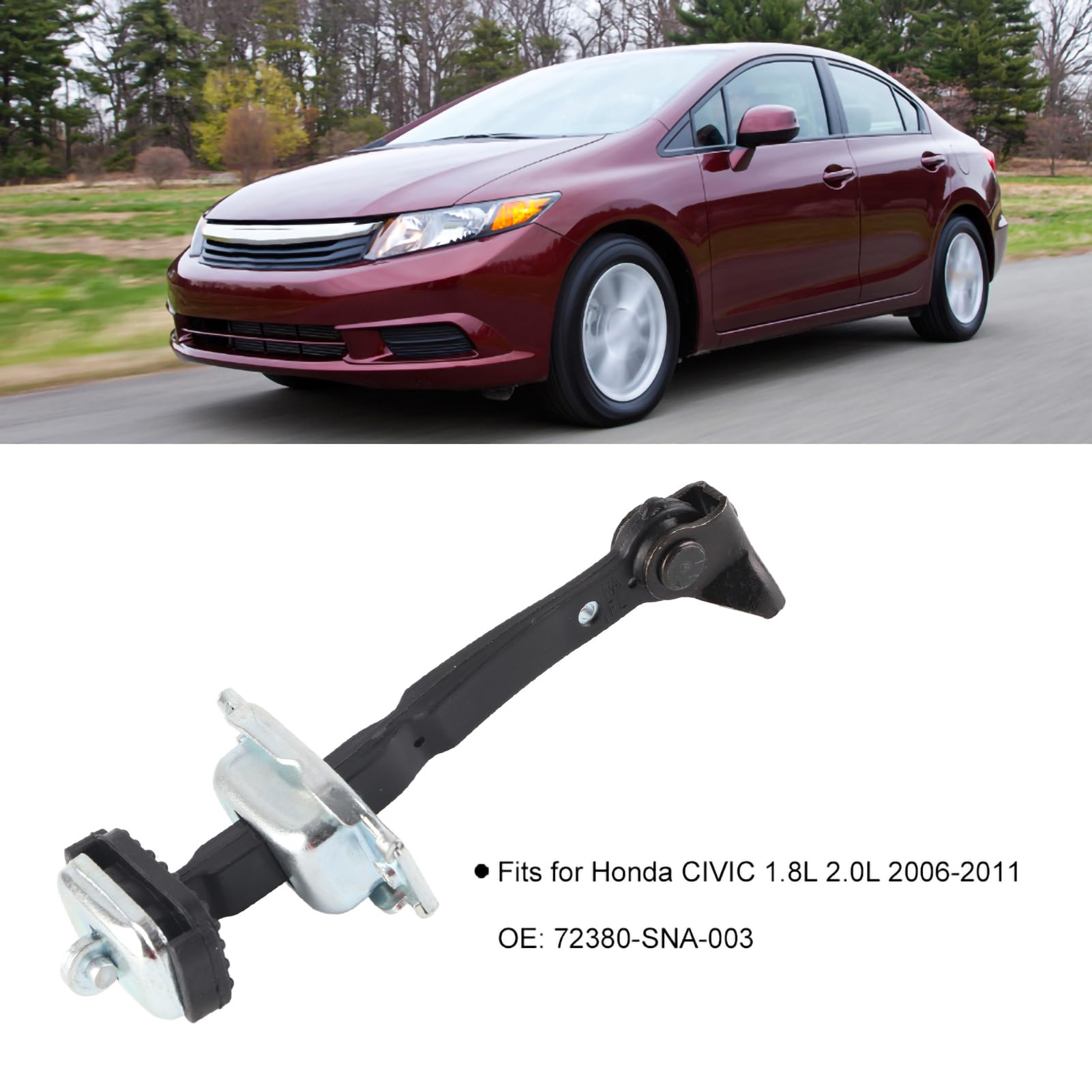 Stop Hinge Strap, Car Front Left Door Stopper Limiter Door Check Arm For Civic 1.8L 2.0L 2006-2011 72380-Sna-003