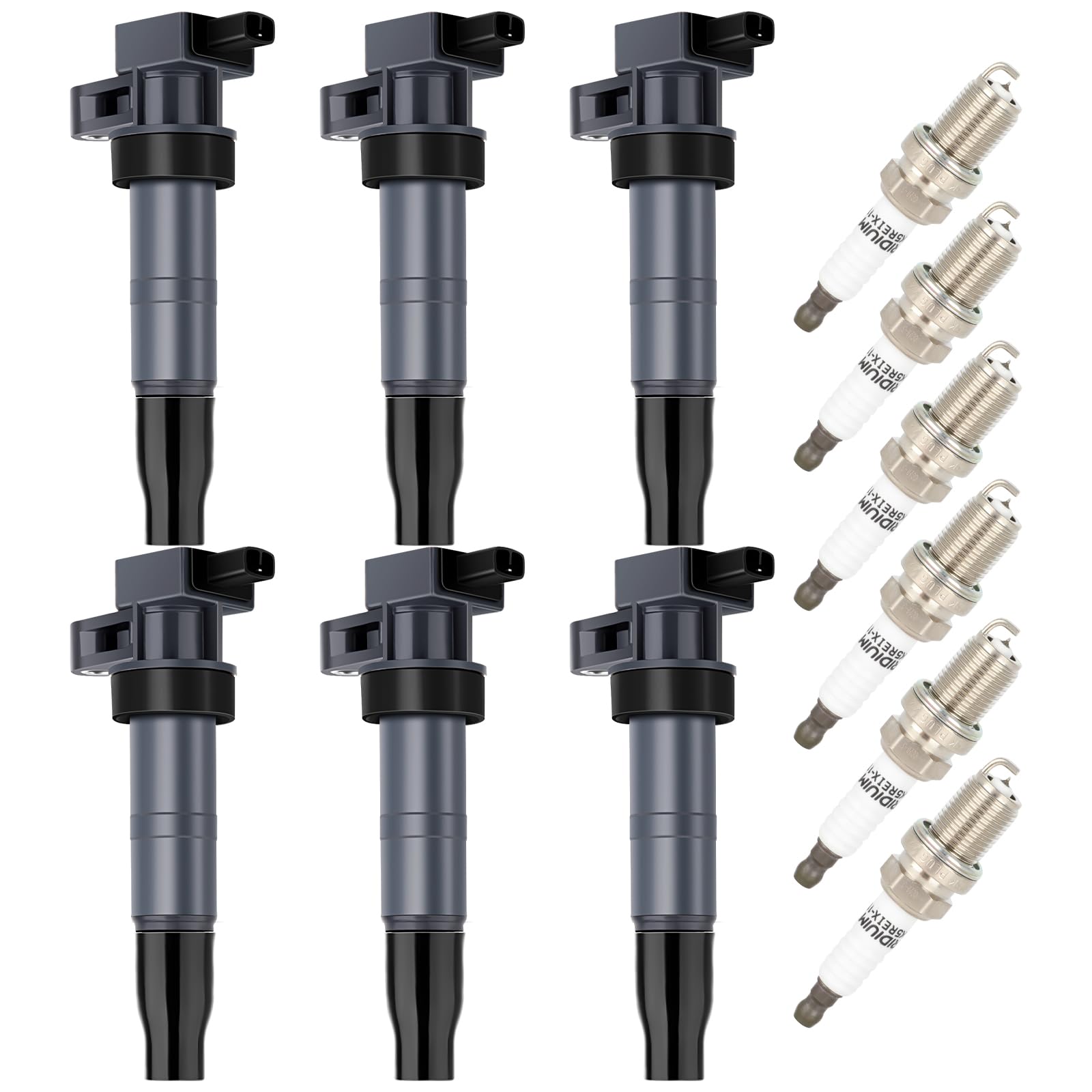 ECCPP Ignition Coil Coils&iridium Spark Plugs UF546 for Hyundai for Kia Azera Entourage for Genesis Coup Santa Fe Sonata Veracru