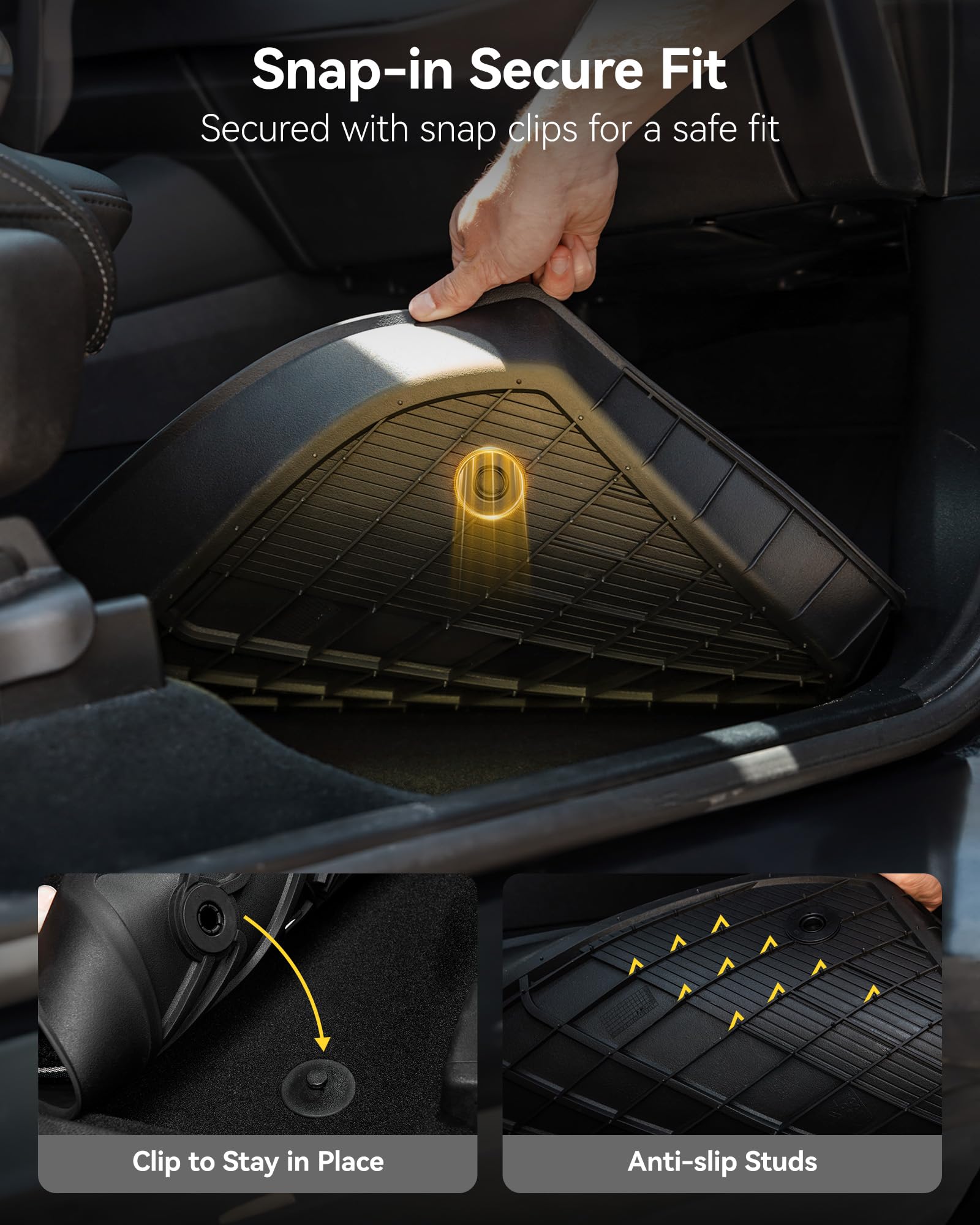 3W Floor Mats Fit Toyota Tacoma 2016-2023 (Only For Double Cab And Automatic), Tpe All Weather Custom Fit Floor Liner For Toyota