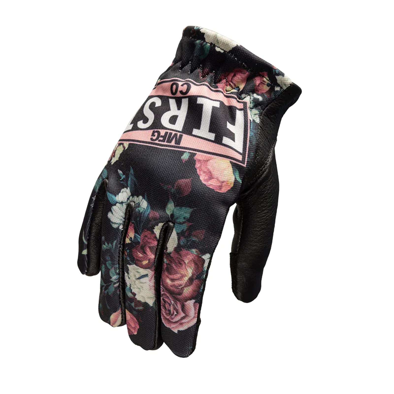 First Mfg Co - Clutch - Women'S Motorcycle Biker Riding Pink Leather Gloves - Medium - Stretch Polyester