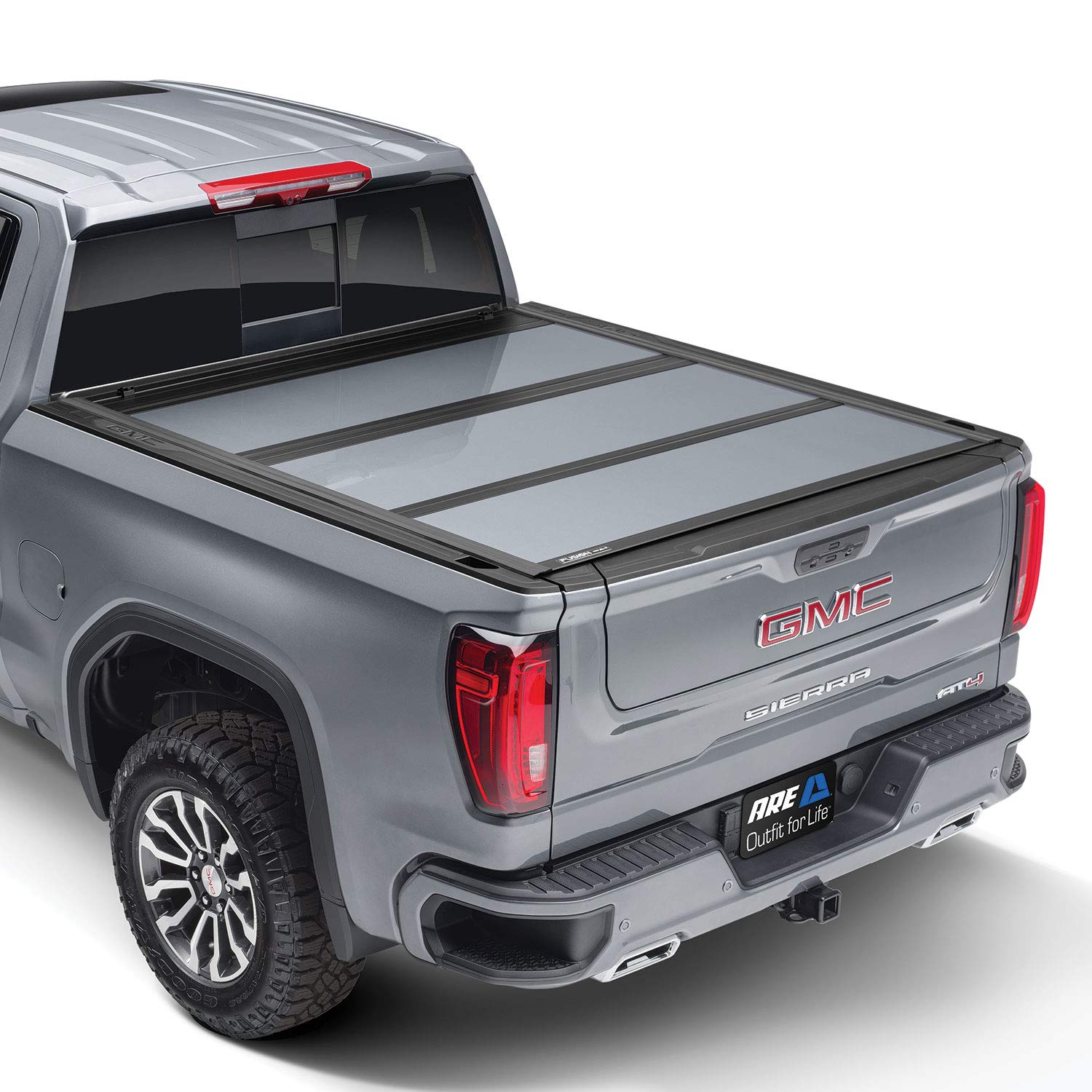 A.R.E. Fusion Painted Hard Fold Truck Bed Tonneau Cover | Ar12022L-G7C | Fits 2019 - 2021 Gmc Sierra 1500 W/ Or W/O Multipro Tailgate 5' 8' Bed (70'), Paint Code: G7C Pull Me Over Red