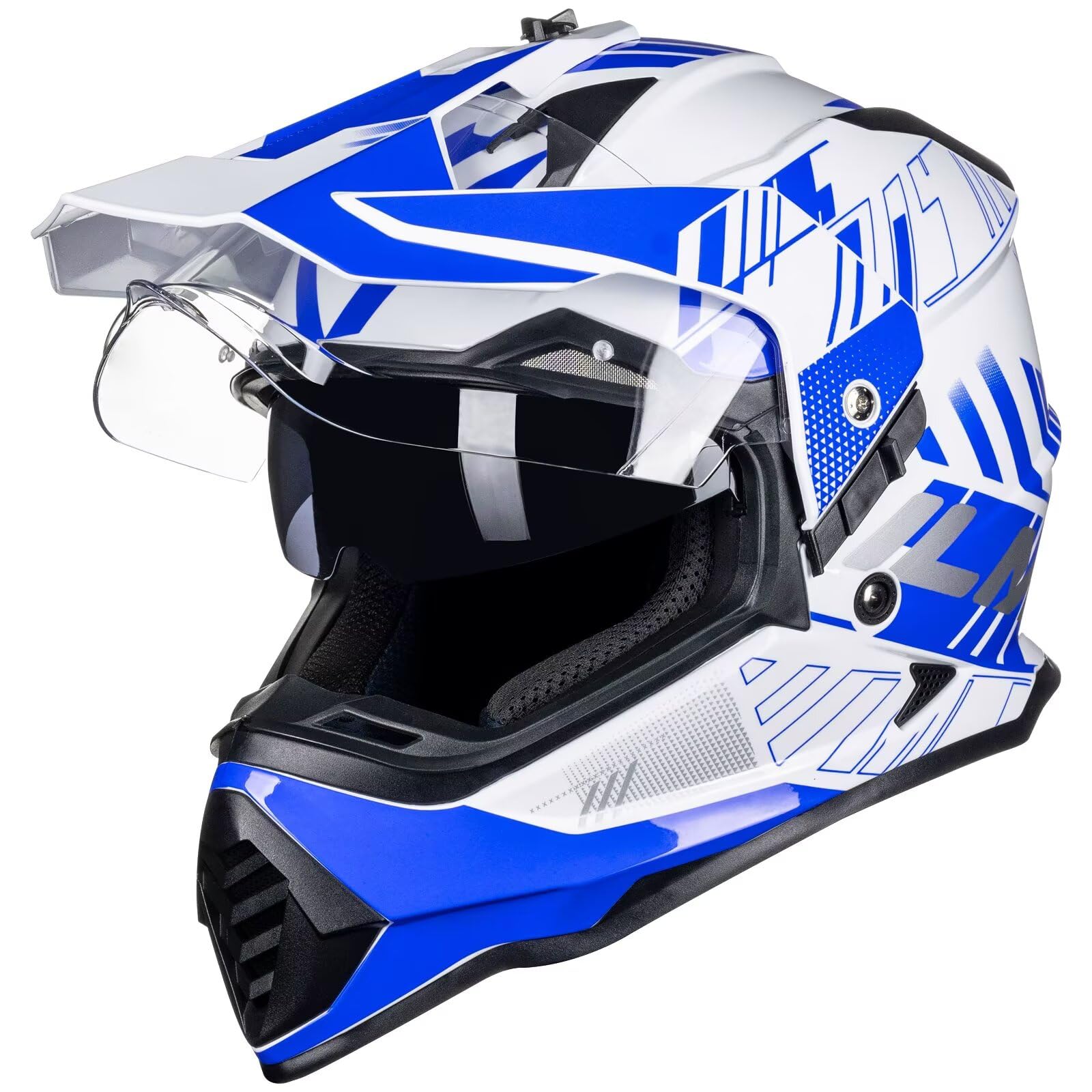 ILM Dual Sport Adventure Motorcycle Helmet with Pinlock Compatible Sun Visor Snowmobile ATV Dirt Bike Off Road Casco Model WS902