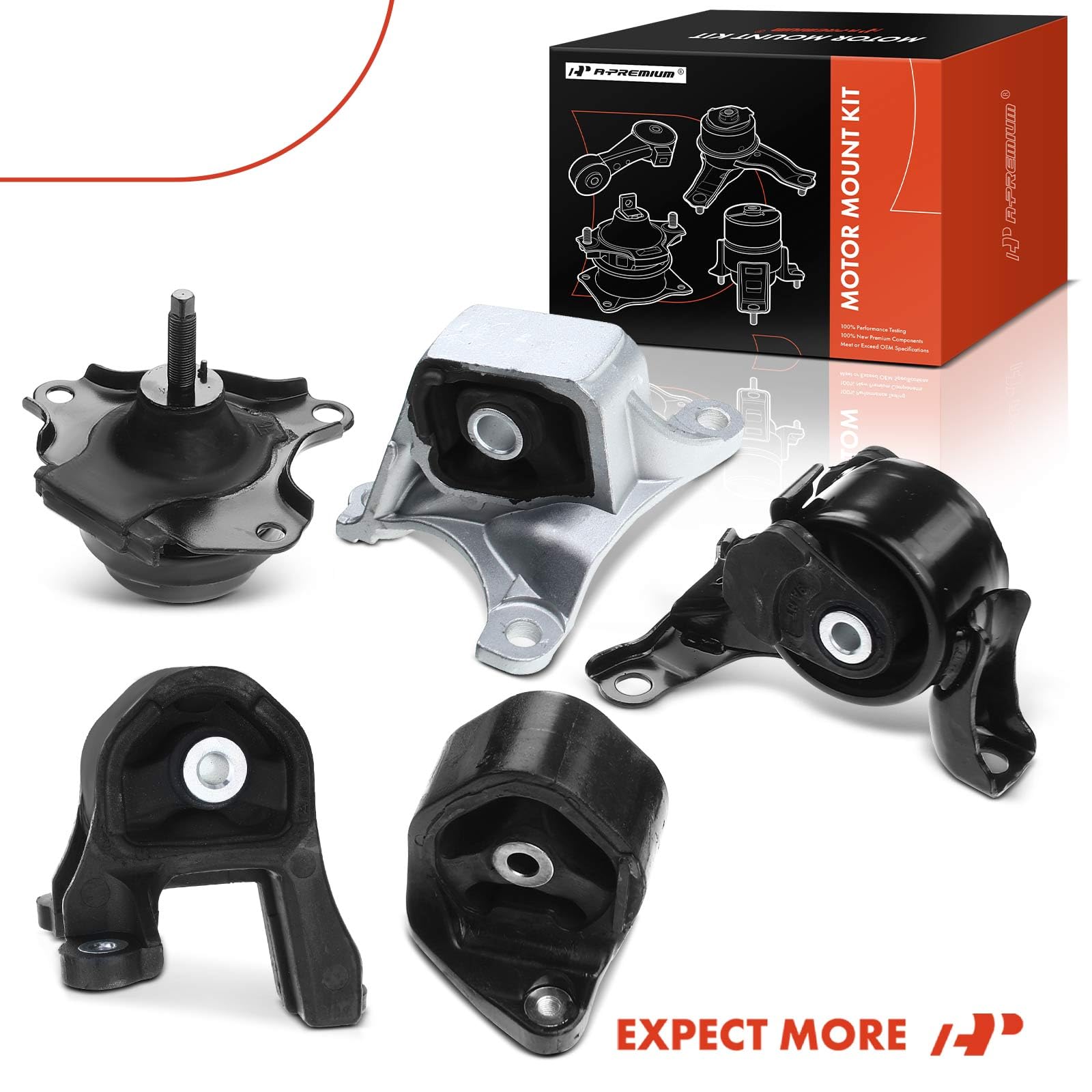 A-Premium Engine Motor And Transmission Mount Kit Compatible With Honda Cr-V 2002-2006, 4Wd, Manual Transmission, 5-Pc Set