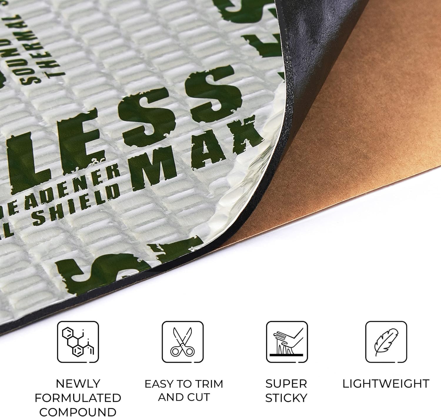 Siless Max Car Sound Deadening Mat - 120 mil Butyl Noise Insulation & Vibration Dampening - 6 sqft