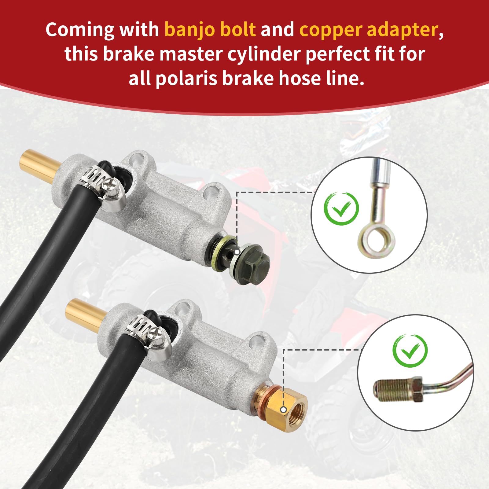 1910301 1910311 Rear Brake Master Cylinder Compatible with Polaris Sportsman Magnum Scrambler Trail Blazer Trail Boss Diesel Wor