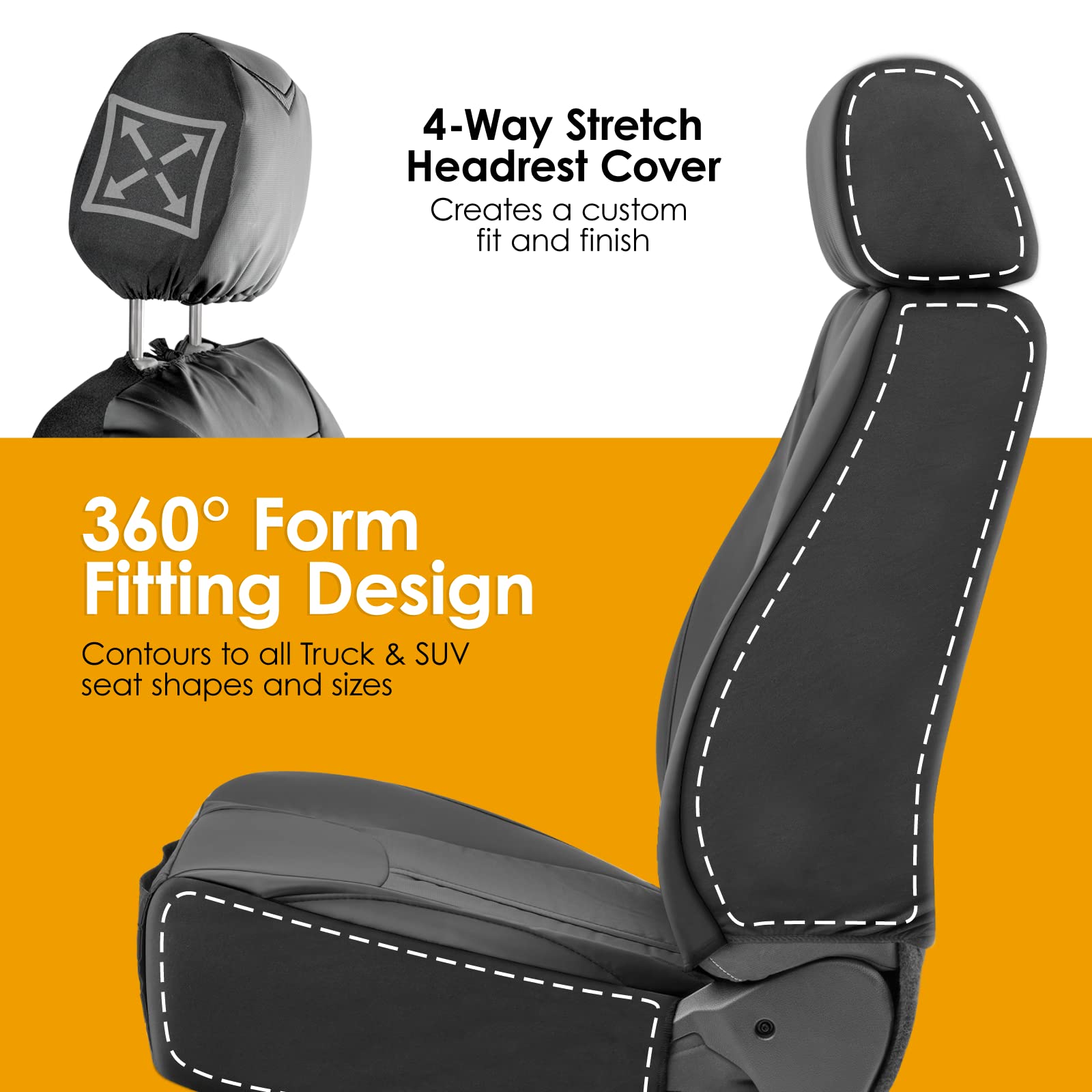 Lpi Truck Colton Heavy Duty Truck Seat Covers For Front Seats; Fits Full-Size Suv Or Truck;Built-In Molle Style Organizer; Semi-