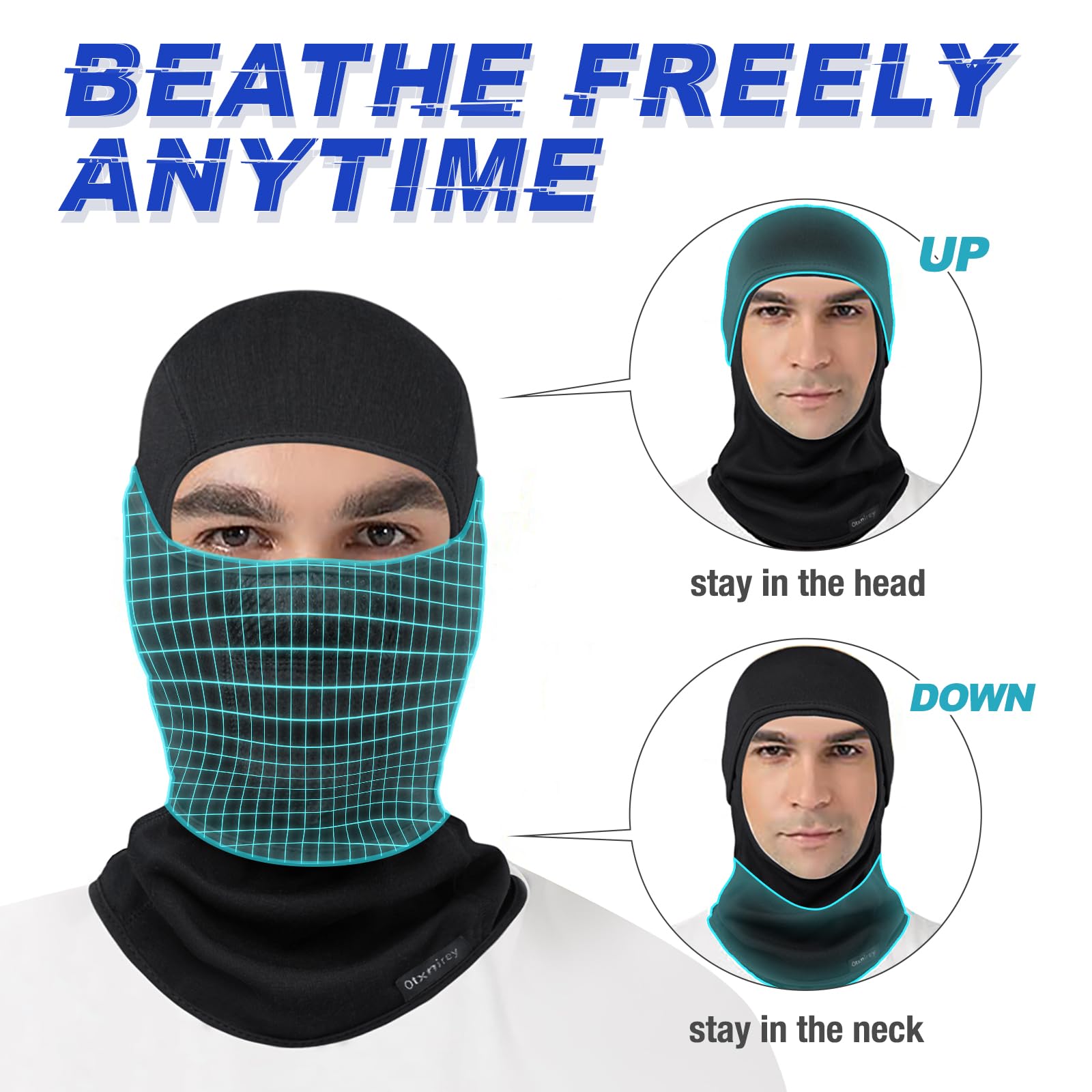 Balaclava Ski Mask (with Breathable Holes) Windproof Winter Fleece Neck Face Warmer for Men&Women Rose Red