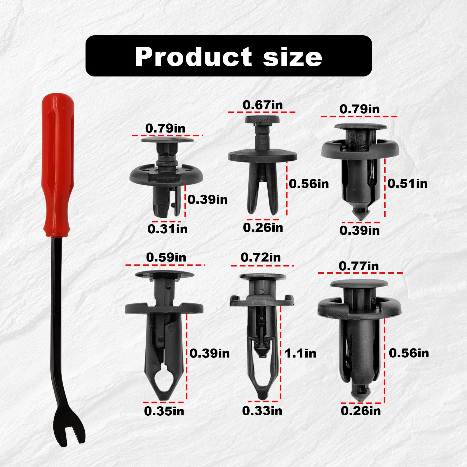 120pcs Retainer Clips Push Type Fasteners 6.8mm 8mm 9mm 10mm - Expansion Screws Replacement Kit with Remover Tool Bumper Push Ri