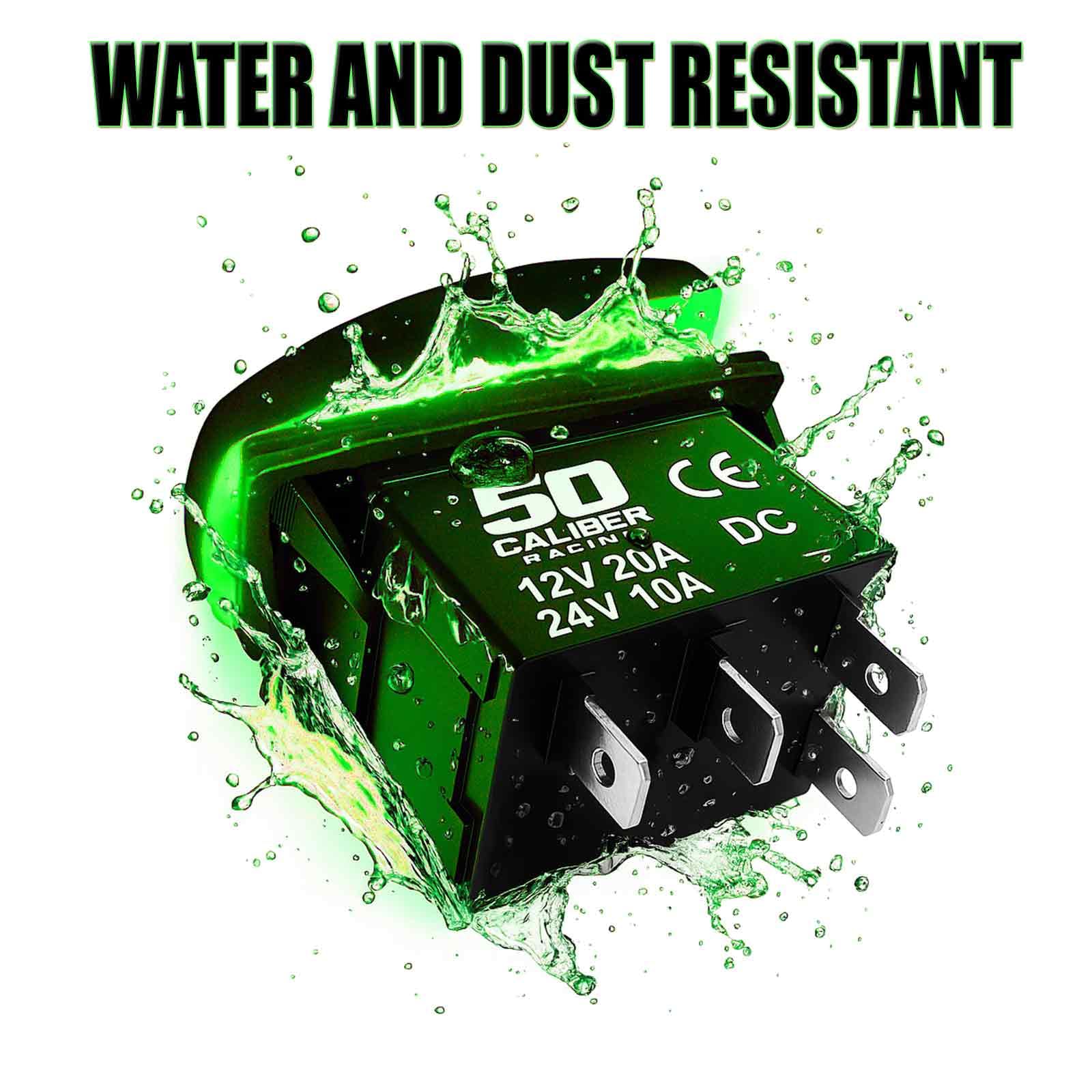 50 Caliber Racing 20A 12V Waterproof Automotive Rocker Switch On/Off - Green Dome Light Girl -Utv, Auto, Boat (5362A26 Green)