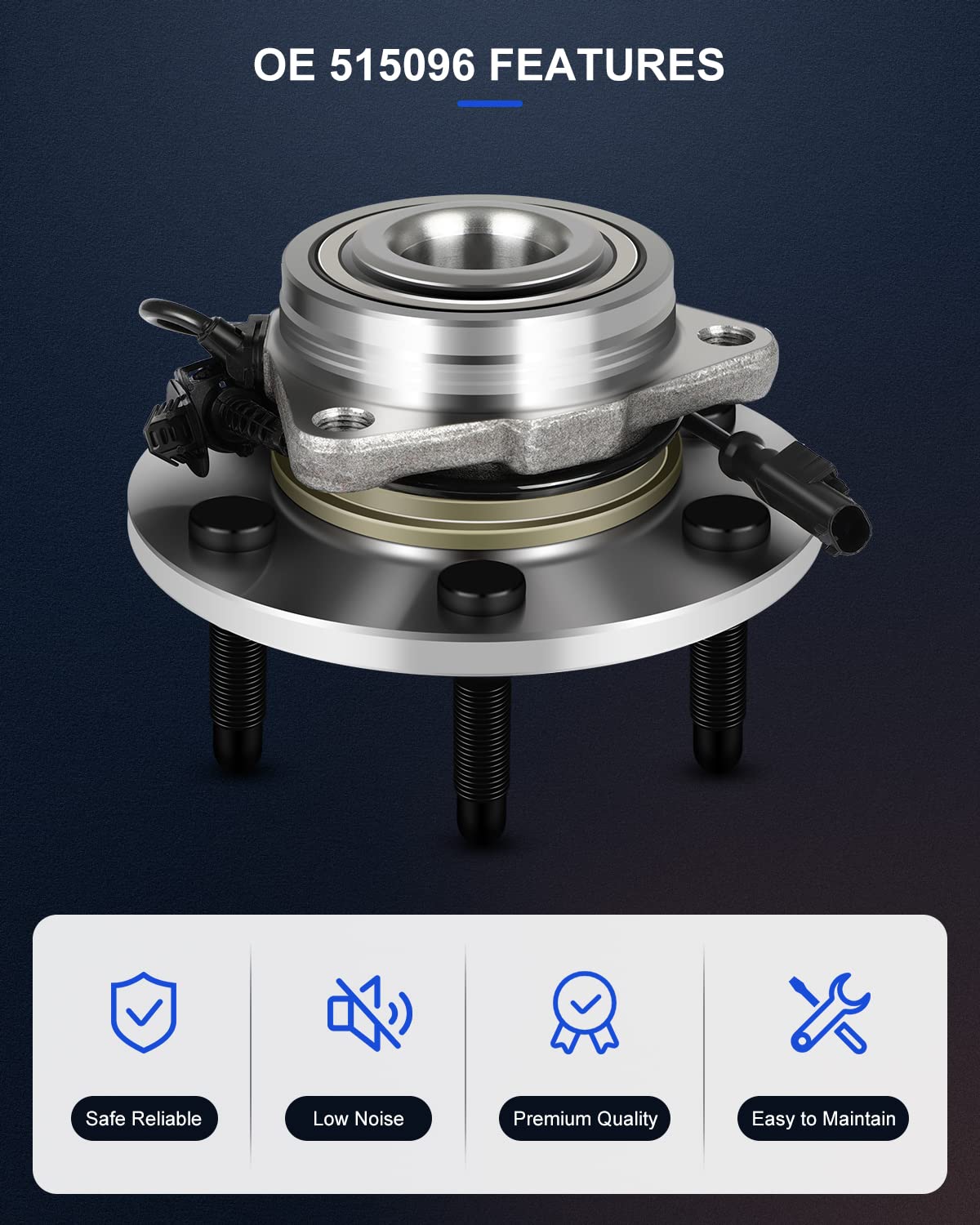 ECCPP 515096 Front Wheel Hub Bearing Assembly for Chevy Avalanche, Silverado, Suburban, Tahoe, Cadillac Escalade, GMC Yukon Sier