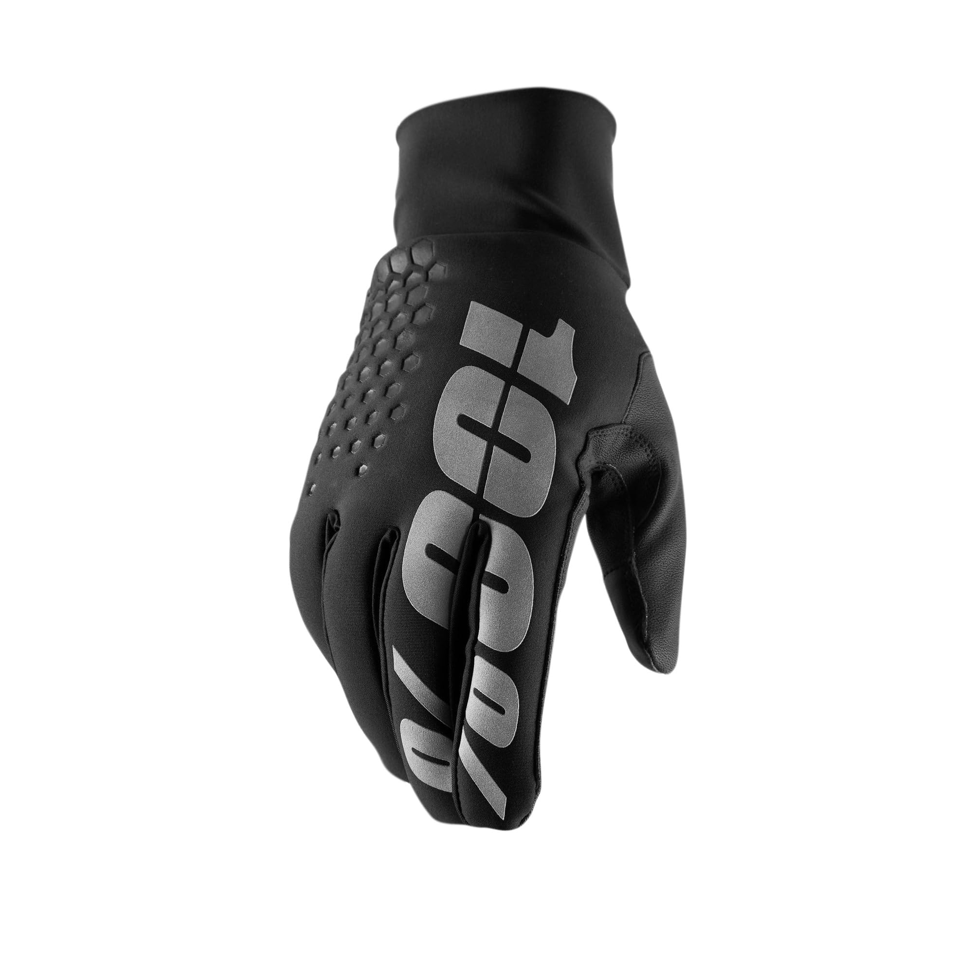 100% Hydromatic Brisker Cold Weather Motocross And Snowmobile Gloves - Warm Water Resistant Mx & Powersport Racing Protective Gear (L - Black)