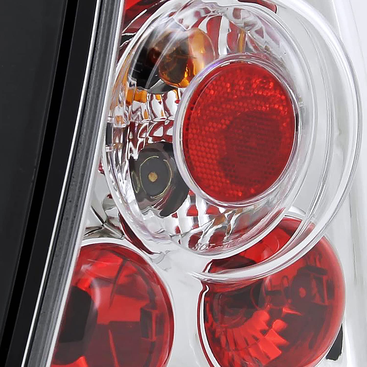 Spec-D Tuning Chrome Housing Clear Lens Tail Lights Compatible with 1999-2005 VW Jetta/Bora MK4 4-door Sedan, Left + Right Pair