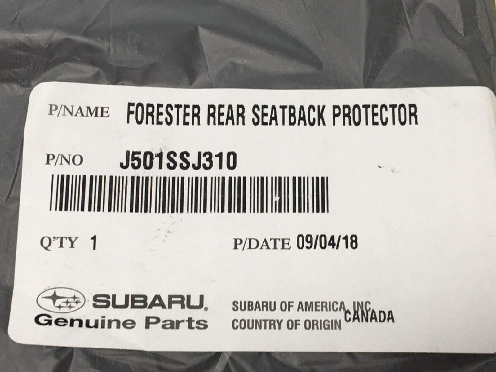Subaru Forester Rear Seatback Protector - Black - Genuine OEM J501SSJ310