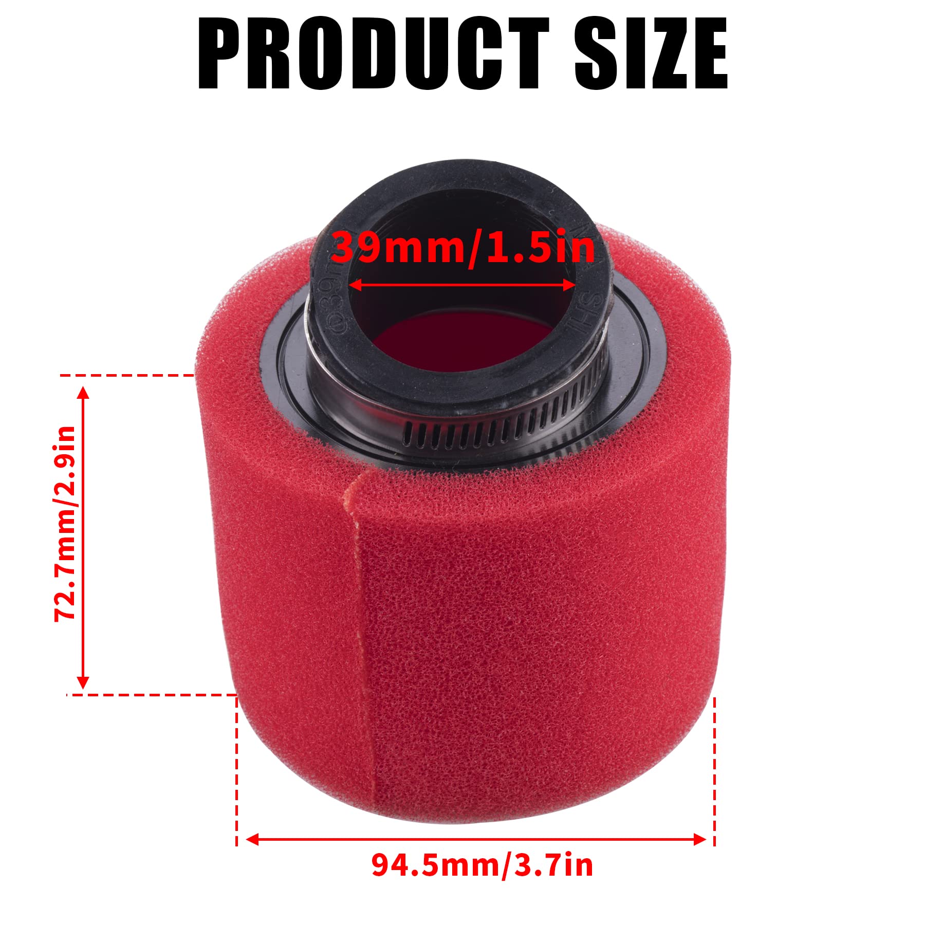 MWMNUN 38mm angled foam air filter pod Apply to 50cc 70cc 90cc 110cc 125cc 150cc GY6 Motorcycle Atv Scooter Quad Go Kart Moped P