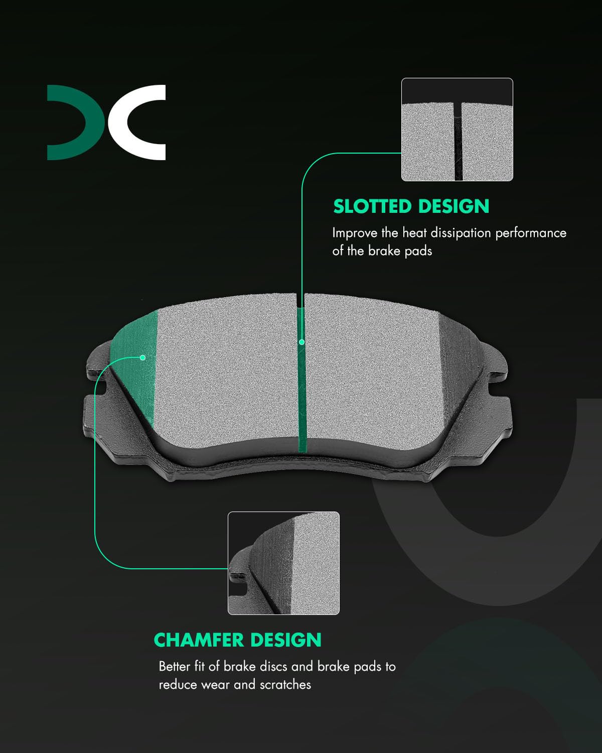Scitoo D1421 D1275 Front Rear Ceramic Brake Pads Sets Fit For Chevrolet Equinox 2010-2017,For Gmc Terrain 2010-2017