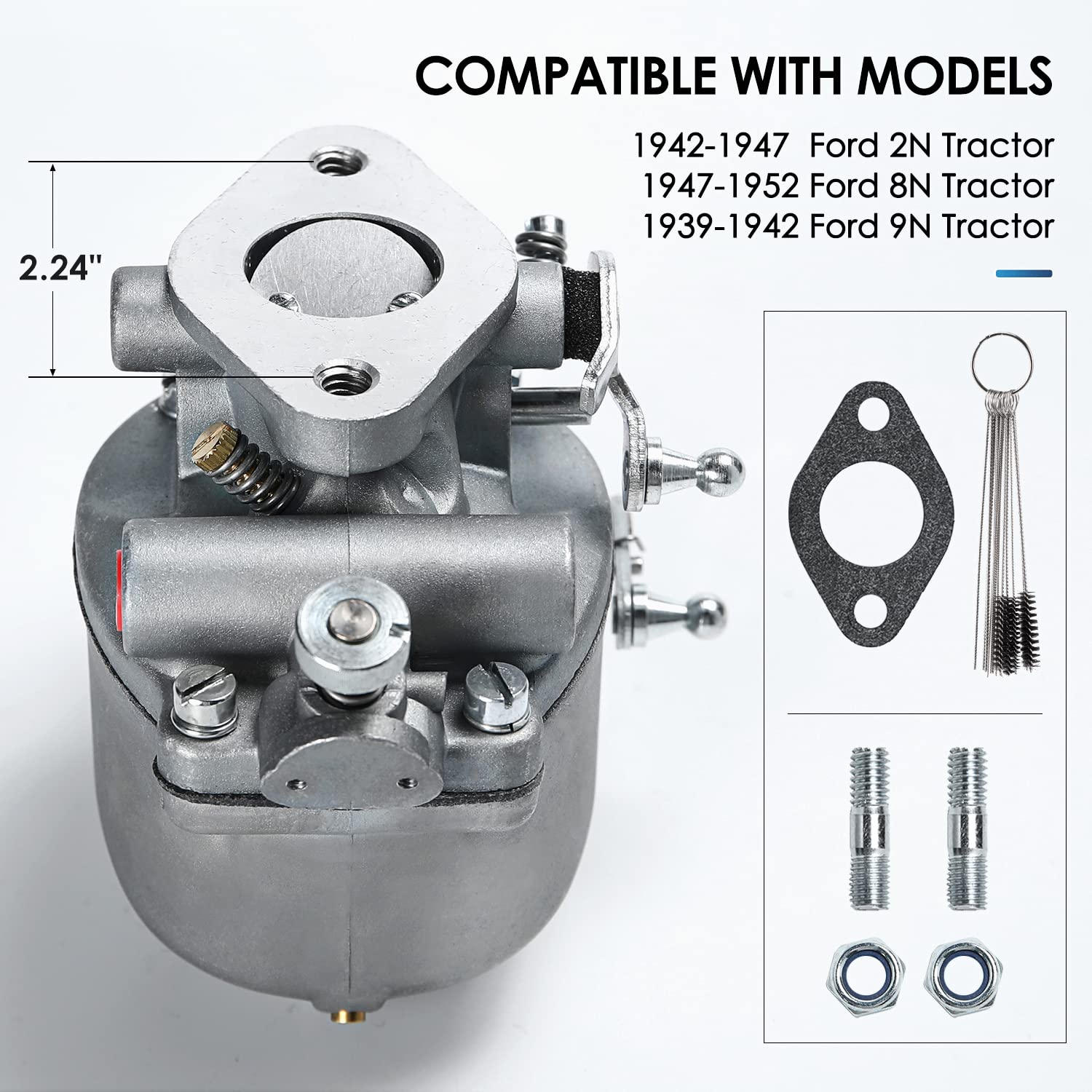 TANG Marvel Schebler Carburetor for Ford 2N 8N 9N Tractors 1939-1952, Replaces B3NN9510A 8N9510