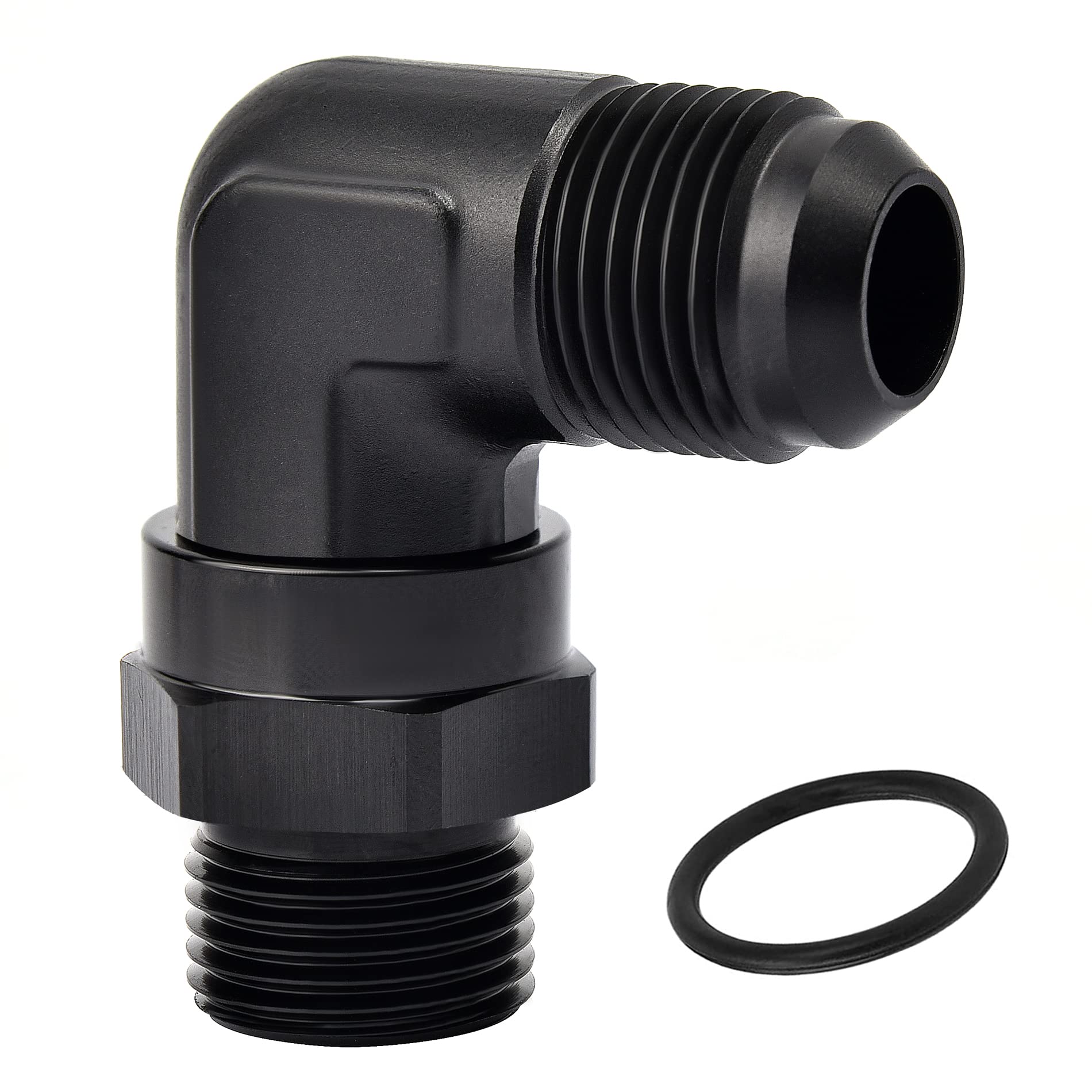 EVIL ENERGY 10AN Flare to 10AN ORB Male Swivel Adapter Fitting 90 Degree Black
