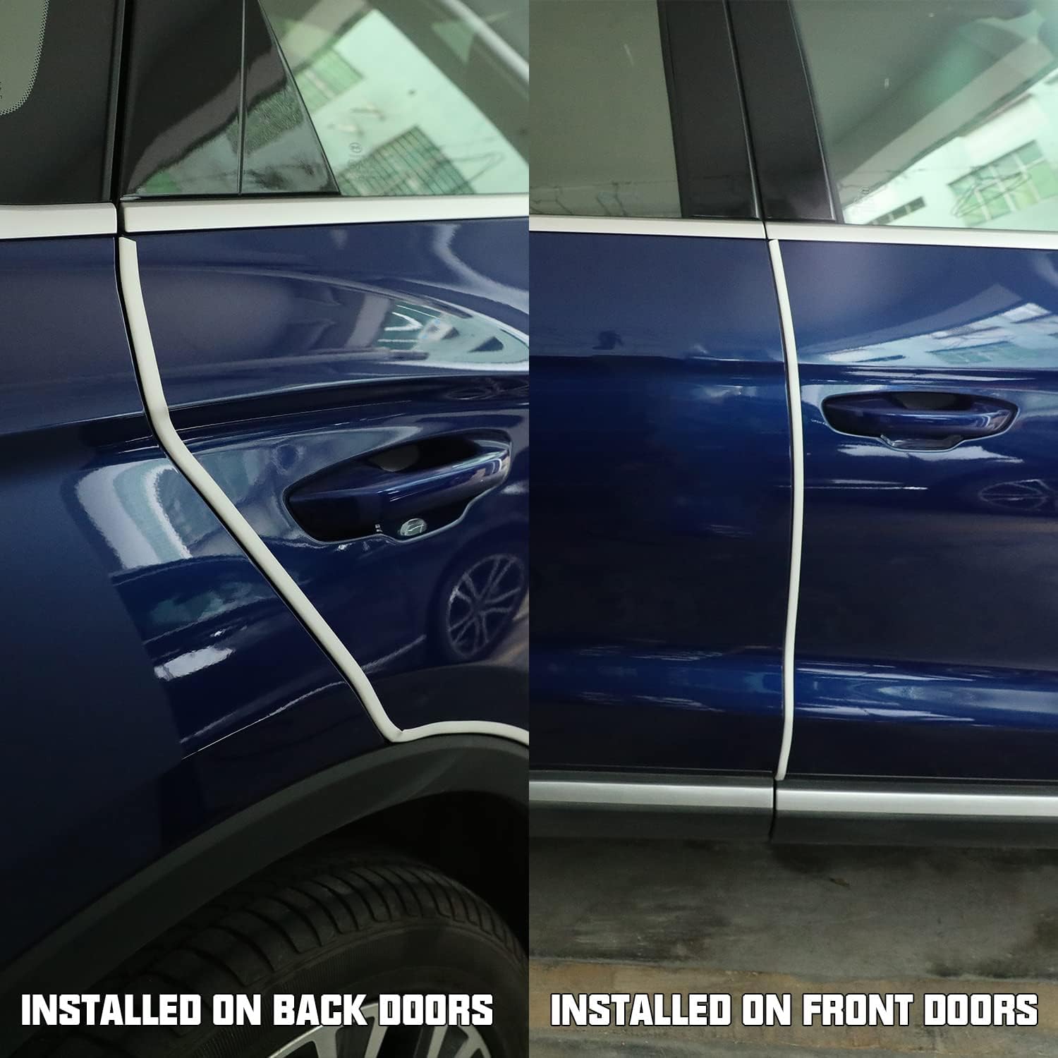 Winunite 65.6Ft(20M) Car Door Edge Guards White, Fit Most Vehicles, Self-Adhesive Pvc, Fade-Resistant, Ultra Long, U-Shaped Auto