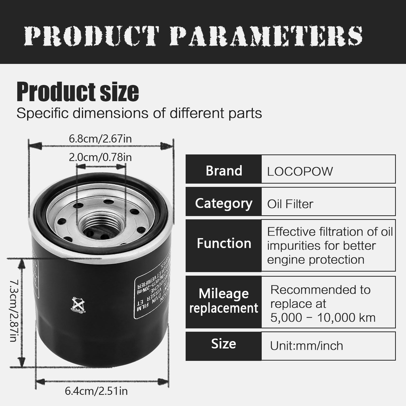LOCOPOW 2520799 3084963 Oil Filter Part for Polaris Sportsman 500 400 450 335 570 Ranger Trail boss Trailblazer 330 Scrambler 85