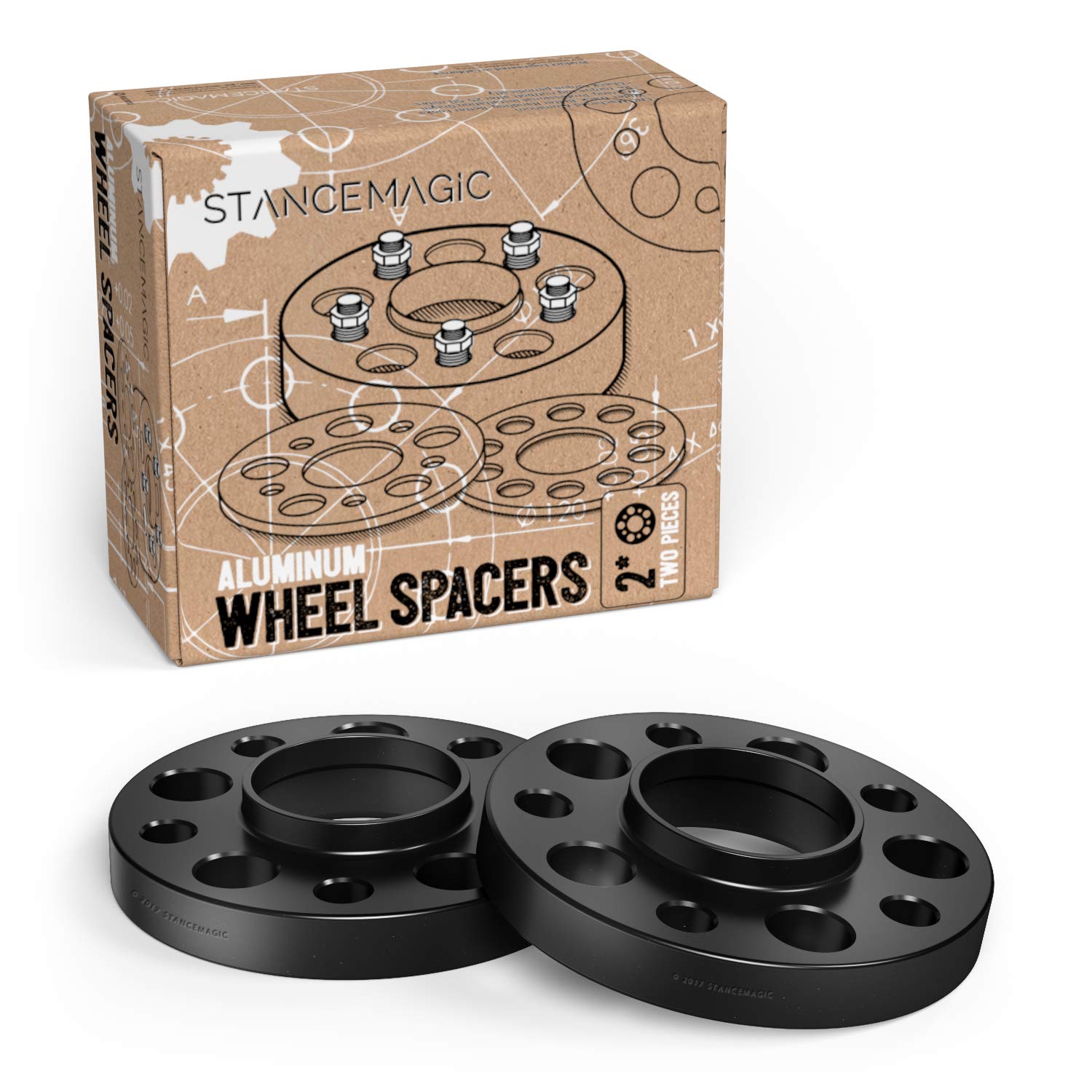 Stancemagic - 15Mm Hubcentric 5X130 Wheel Spacers (71.6Mm Bore, With Lip) Compatible With Porsche Boxster 911 Carrera Cayman Cay