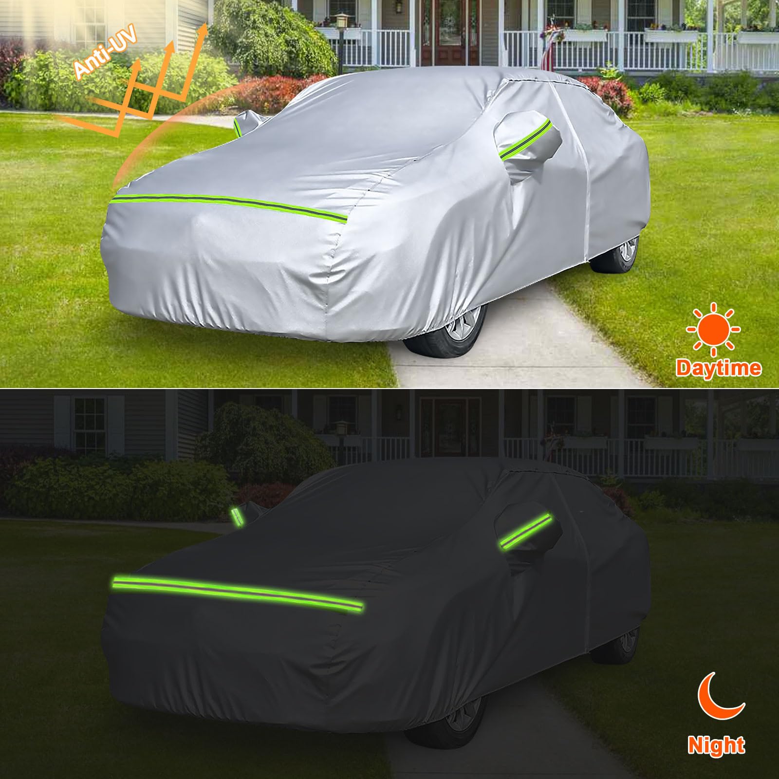 Waterproof Car Covers Replace For 1998-2025 Porsche 911 (991/992/996/997 Series), 6 Layers Silver All Weather Car Cover With Zip