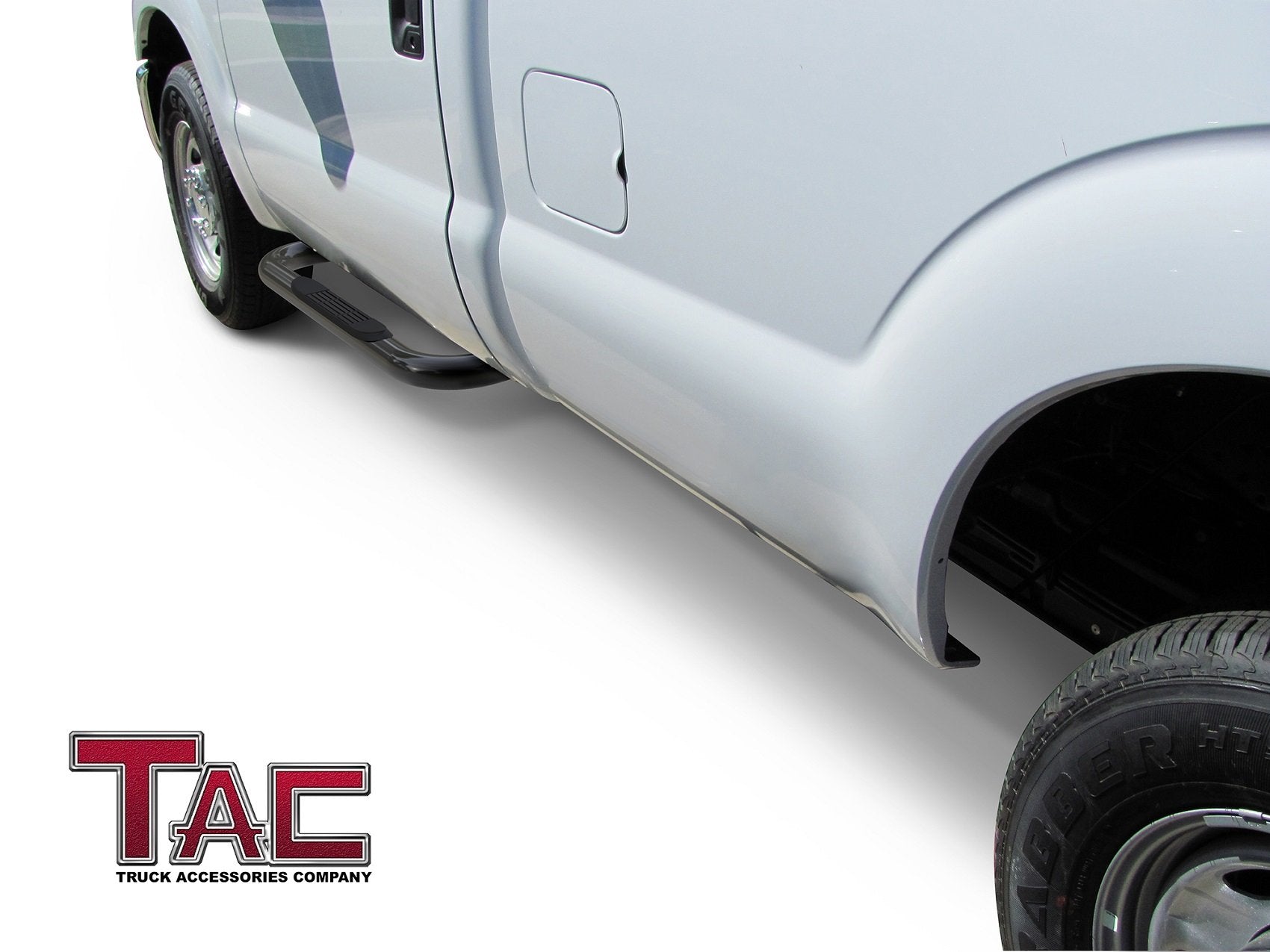 TAC Side Step Fit 2015-2024 Ford F150 Regular Cab | 2017-2024 Ford F250/F350/F450/F550 Super Duty Regular Cab 3'' Black Nerf Bar