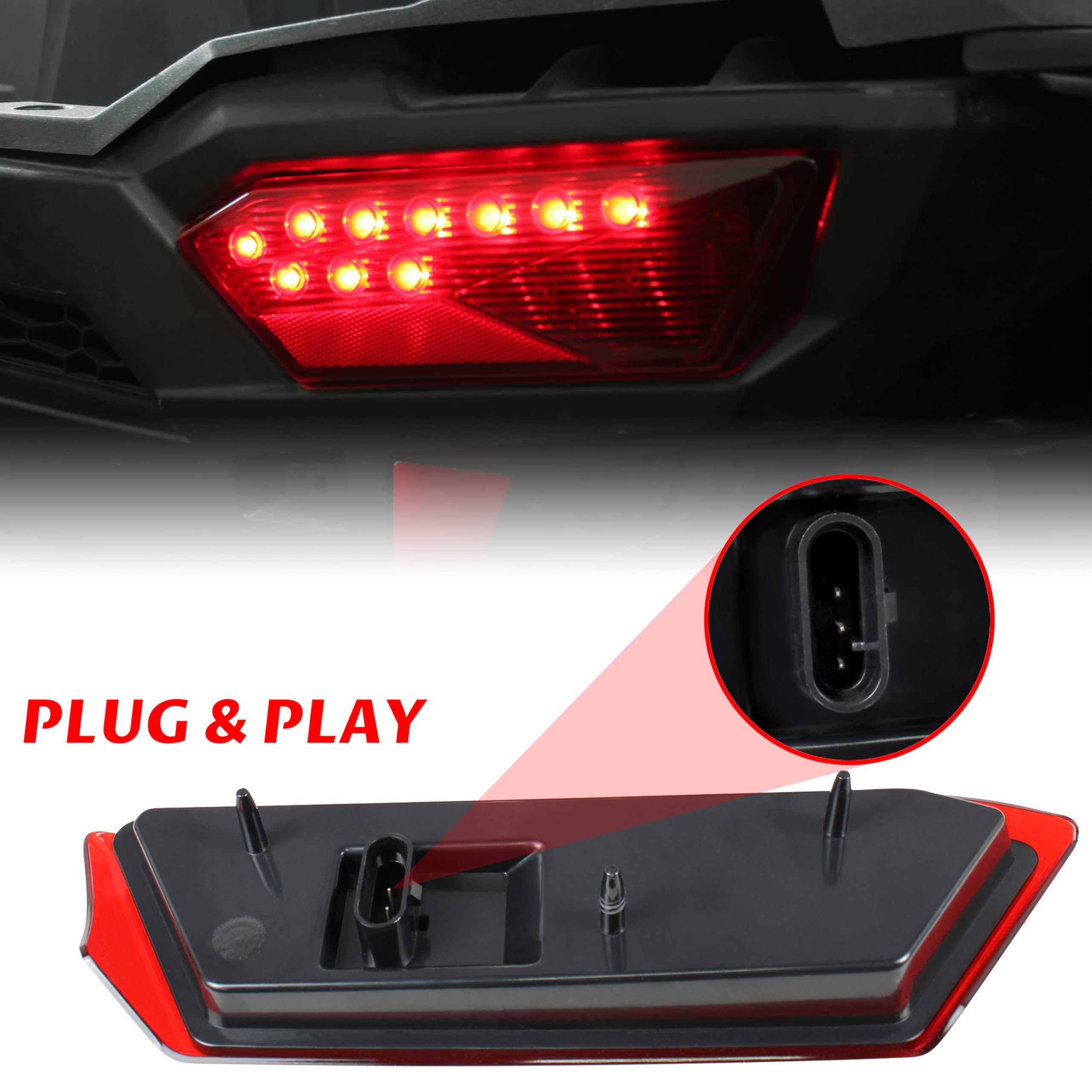 SAUTVS LED Tail lights for RZR 900 XP 1000 14-19, Red Rear Brake Stop Lights Taillights Tail Lamps for Polaris RZR 900 1000 S XP
