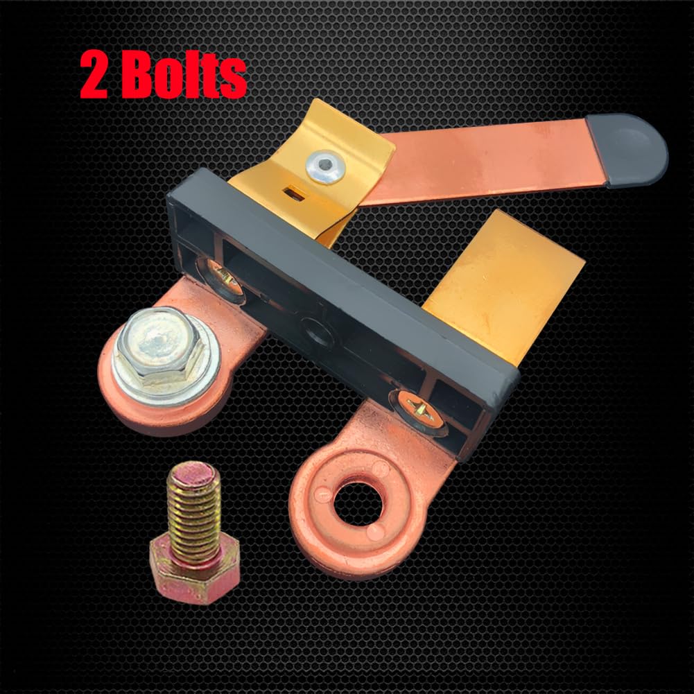 Ampper Side Post Knife Blade Battery Disconnect Switch Isolator, 12V/24V, Brass for Marine Car Boat RV ATV Vehicles