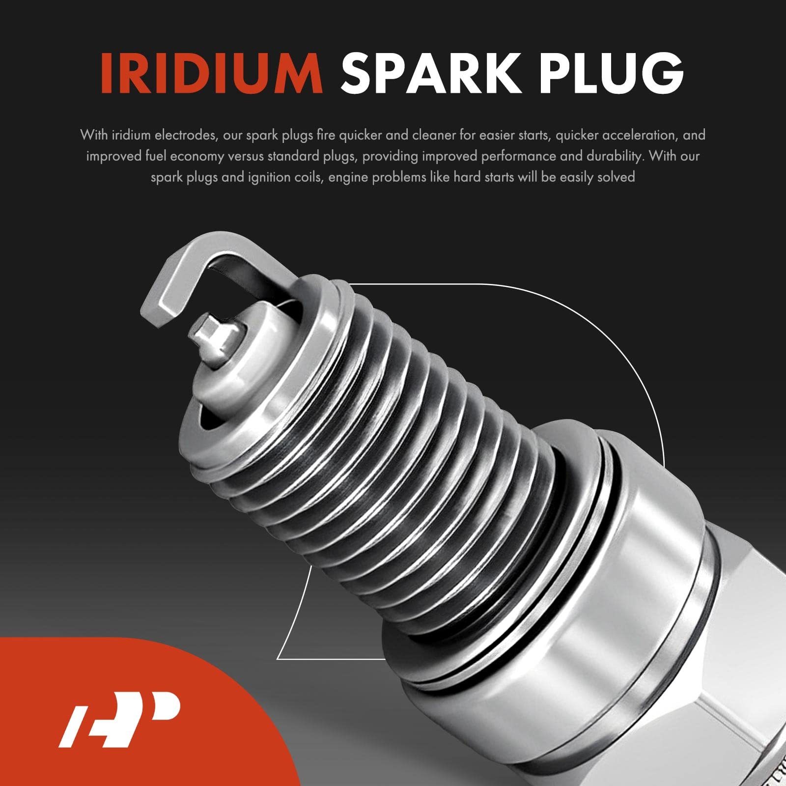 A-Premium Set Of 4 Ignition Coil Pack And Iridium Spark Plugs Compatible With Toyota Corolla 1999-2008, Matrix 2003-2008 & Chevr