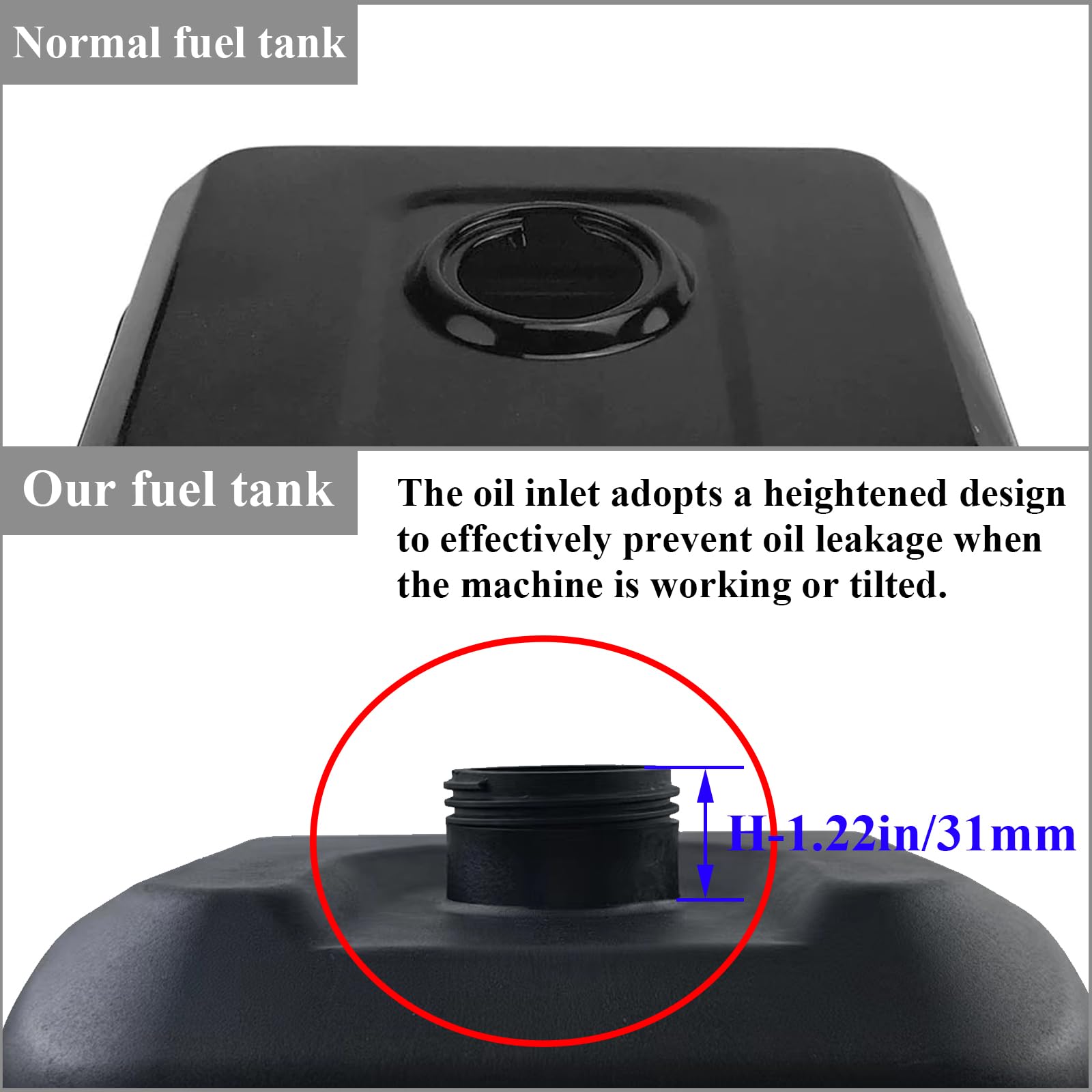 WOTIAN Gas Fuel Tank for GX160 GX200 5.5HP 6.5HP Harbor Freight Predator 212cc Engine Anti-vibration HDPE Never Rust Oil Tanks R