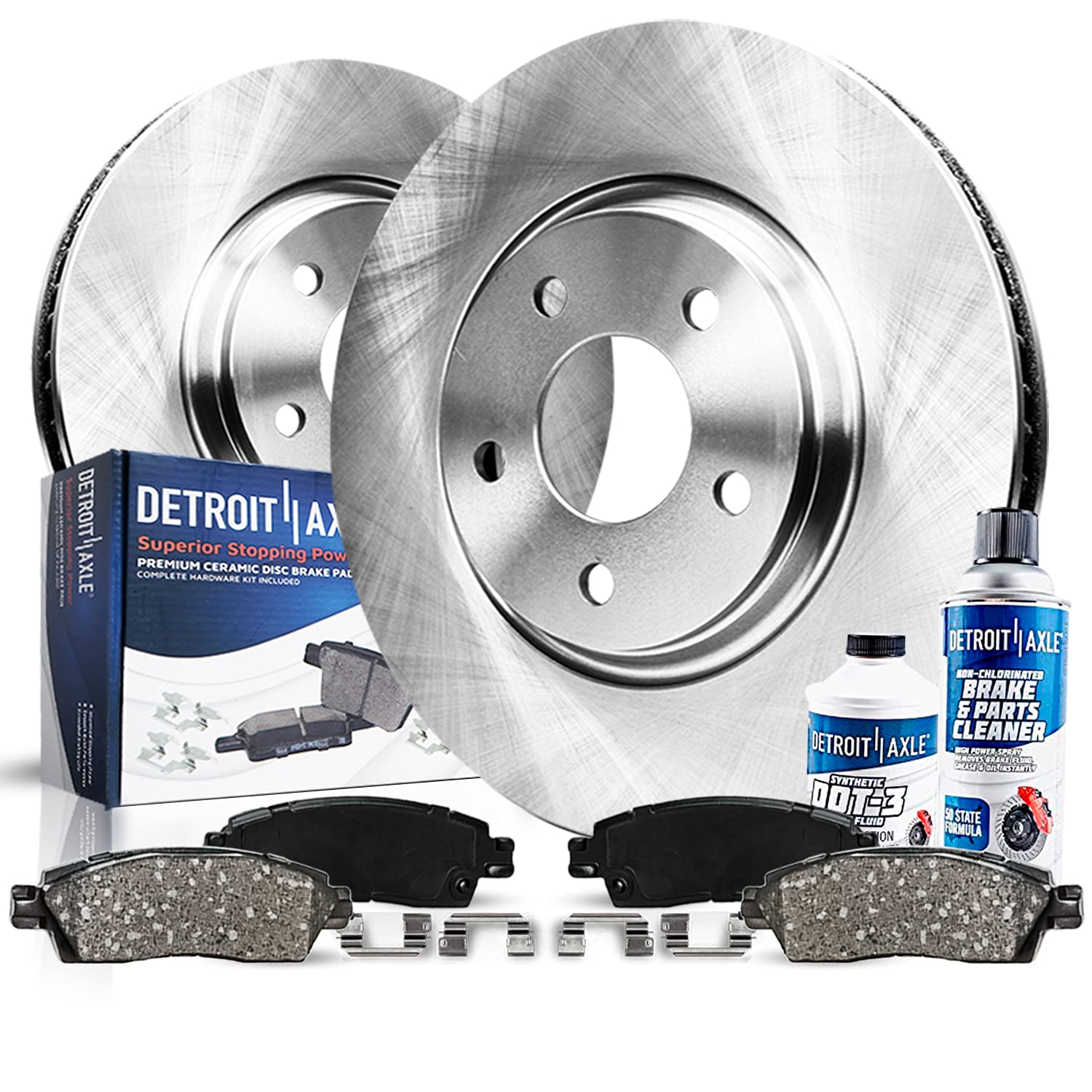 Detroit Axle - Front Brake Kit for Chrysler PT Cruiser Dodge Neon Brake Rotors Ceramic Brakes Pads Replacement: 11.03 inch Front