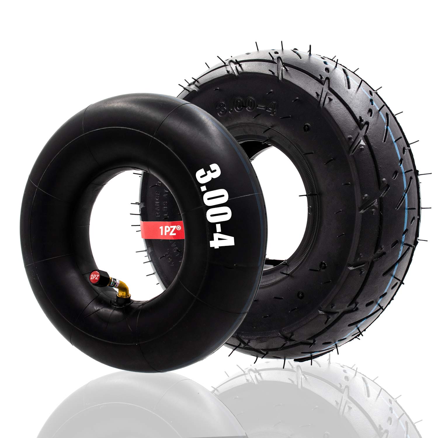 1PZ RE3-34W 3.00-4 (10''x3'', 260x85) Tire & Inner Tube with TR87 Bent Valve Stem for Pocket Rocket E300 E325 eZip Scooter Mini 
