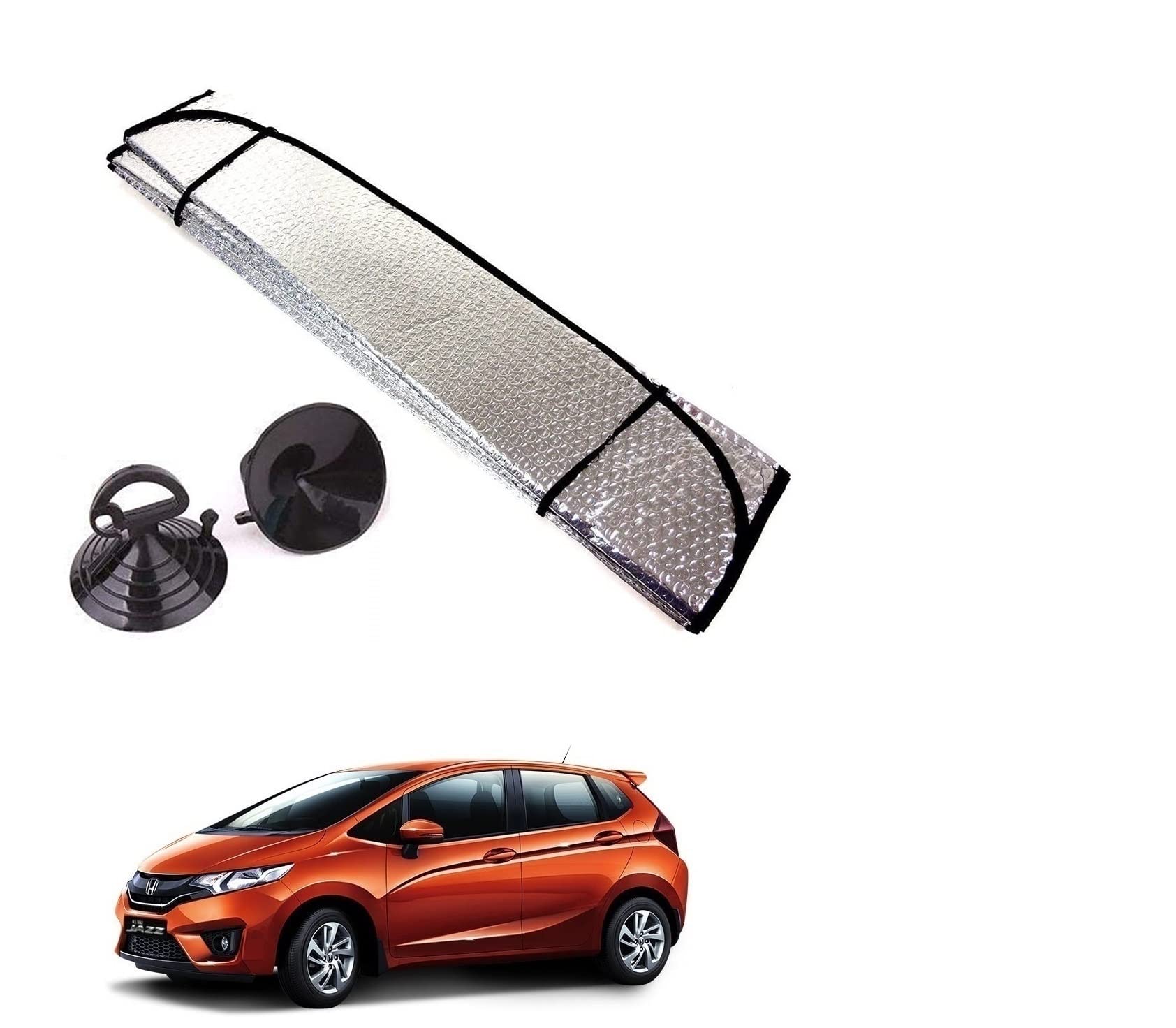 Auto Addict Car Sunshades Aluminium Foil Foldable Windshield (Front Window,Rear Window,1 pc) Sunshade for New Jazz