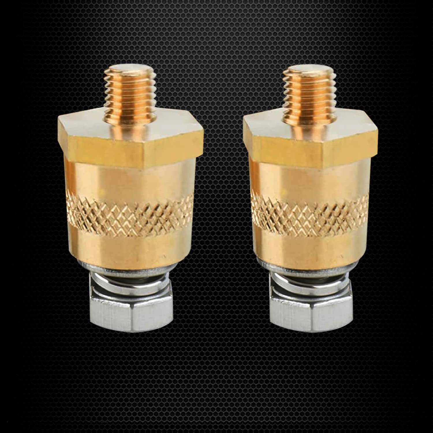 Ampper M8 Male Brass Battery Terminal Posts with Bolts - Pack of 2, Am-BCP-B0801, Ideal for Battery Extension