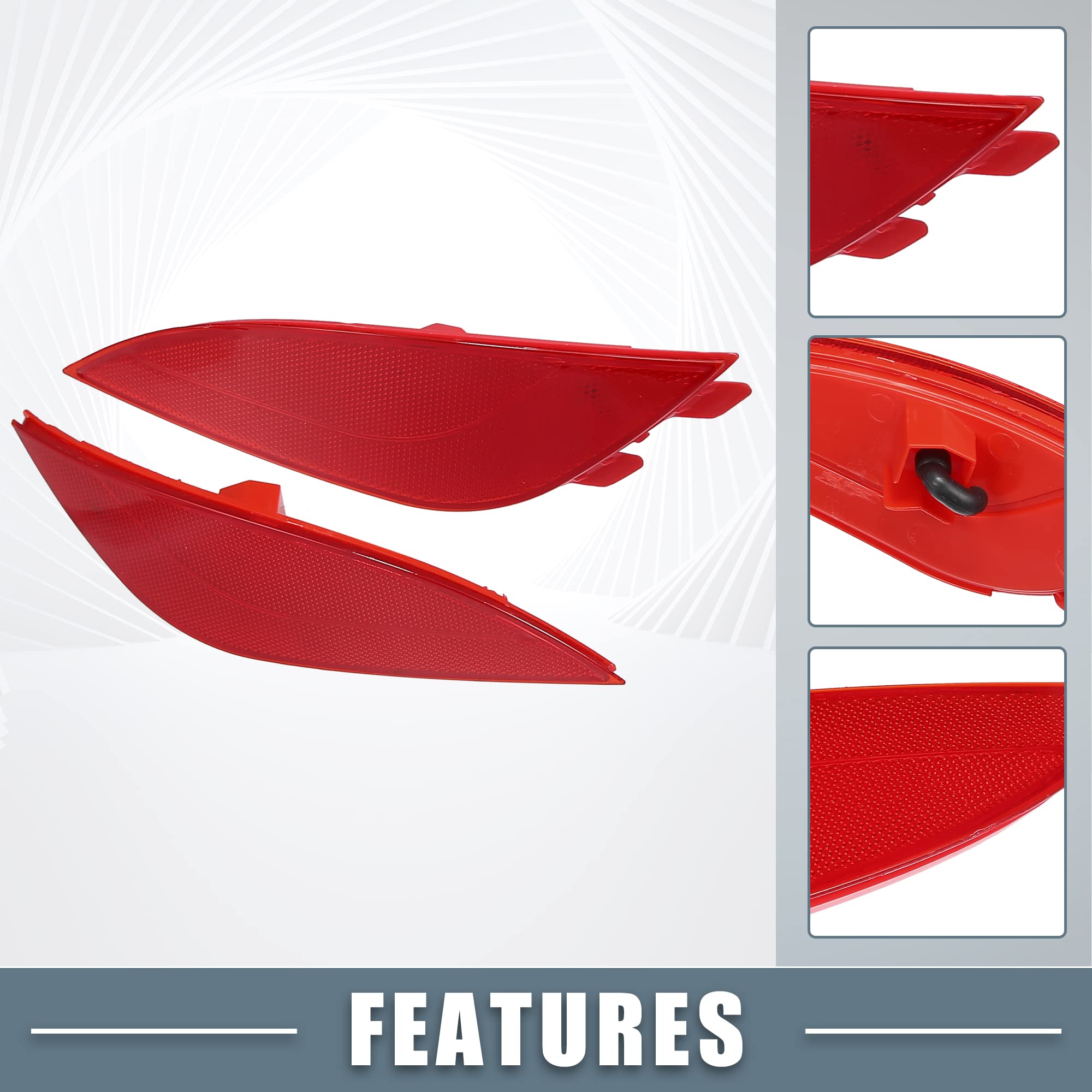A Absopro Rear Bumper Reflector Light 92405-2S100 For Hyundai Tucson 2010-2015 Left Right Side Red 1 Pair
