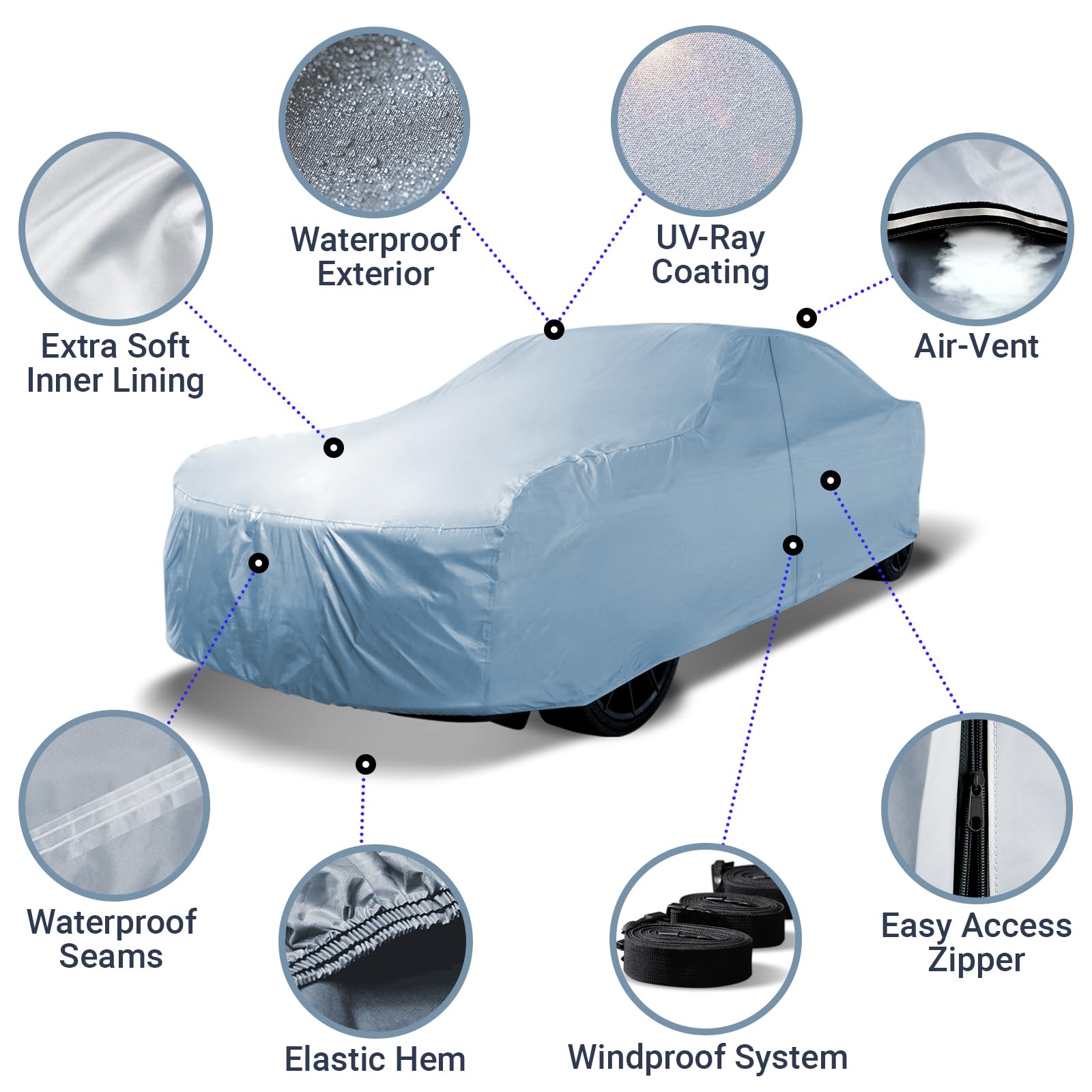 iCarCover 15-Layer Car Cover Waterproof All Weather | Premium Quality Car Covers, Rain, Snow, UV Protection, Oldsmobile Delta 88