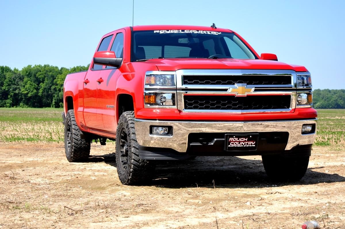Rough Country 2' Red Aluminum Leveling Kit For 07-18 Chevy/Gmc 1500-1313
