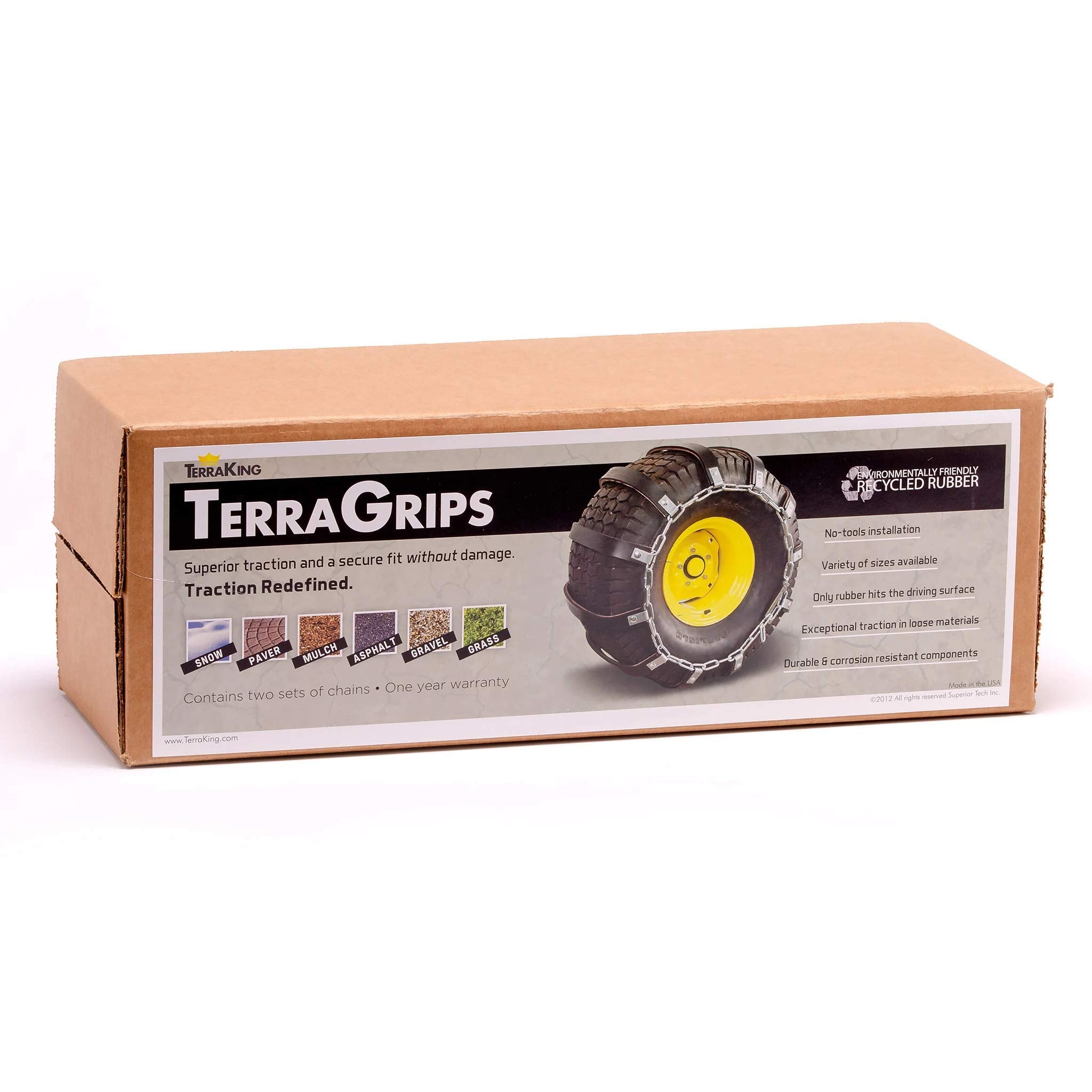 TerraKing TerraGrips Tire Chains - Rubber, Model ST90004, Size 20x8-8