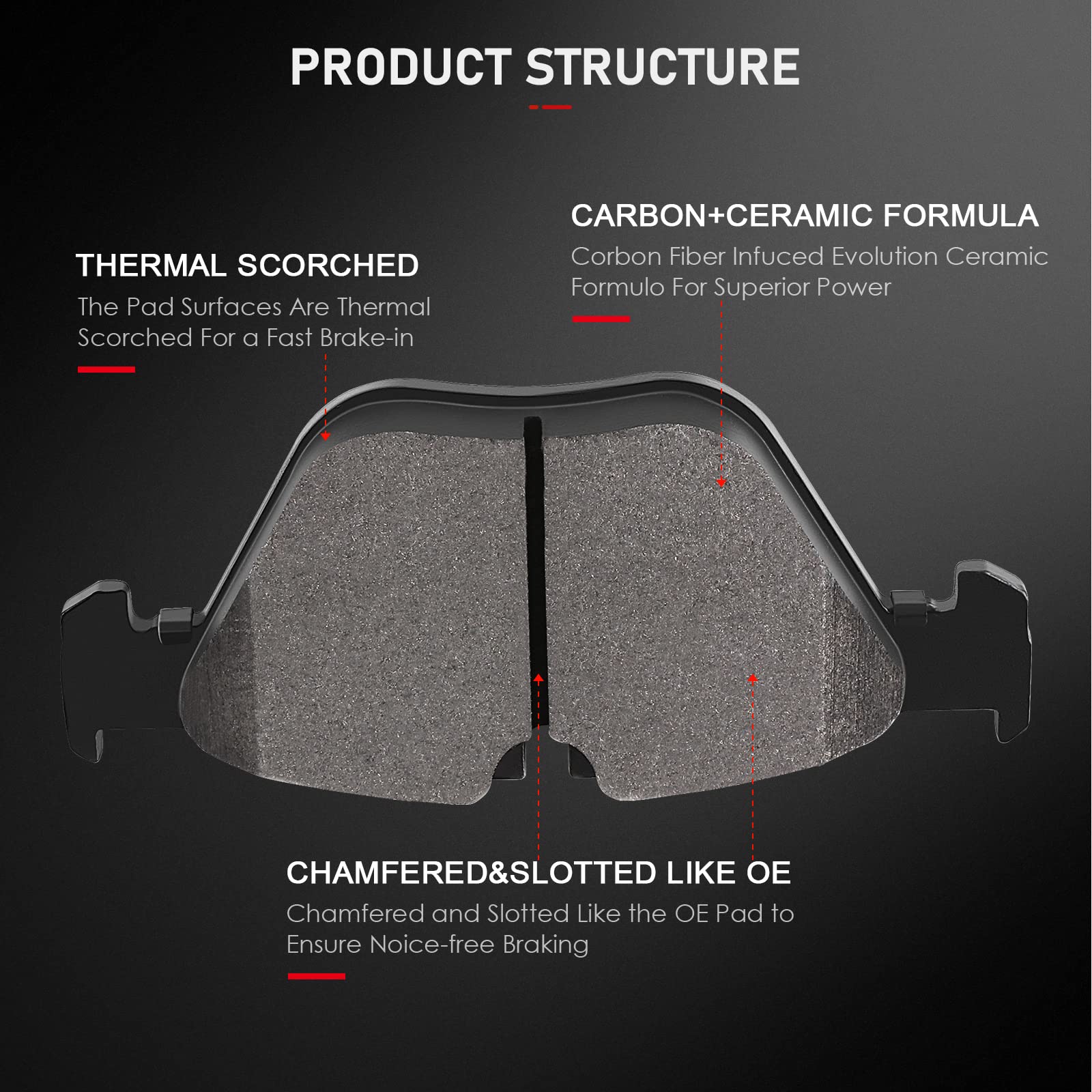 Cciyu D918 D1042 Ceramic Front Rear Brake Pad Set Fit For Bmw 525I,525Xi,528I,528I Xdrive,528Xi,530I,530Xi,535I Xdrive,535Xi,M3