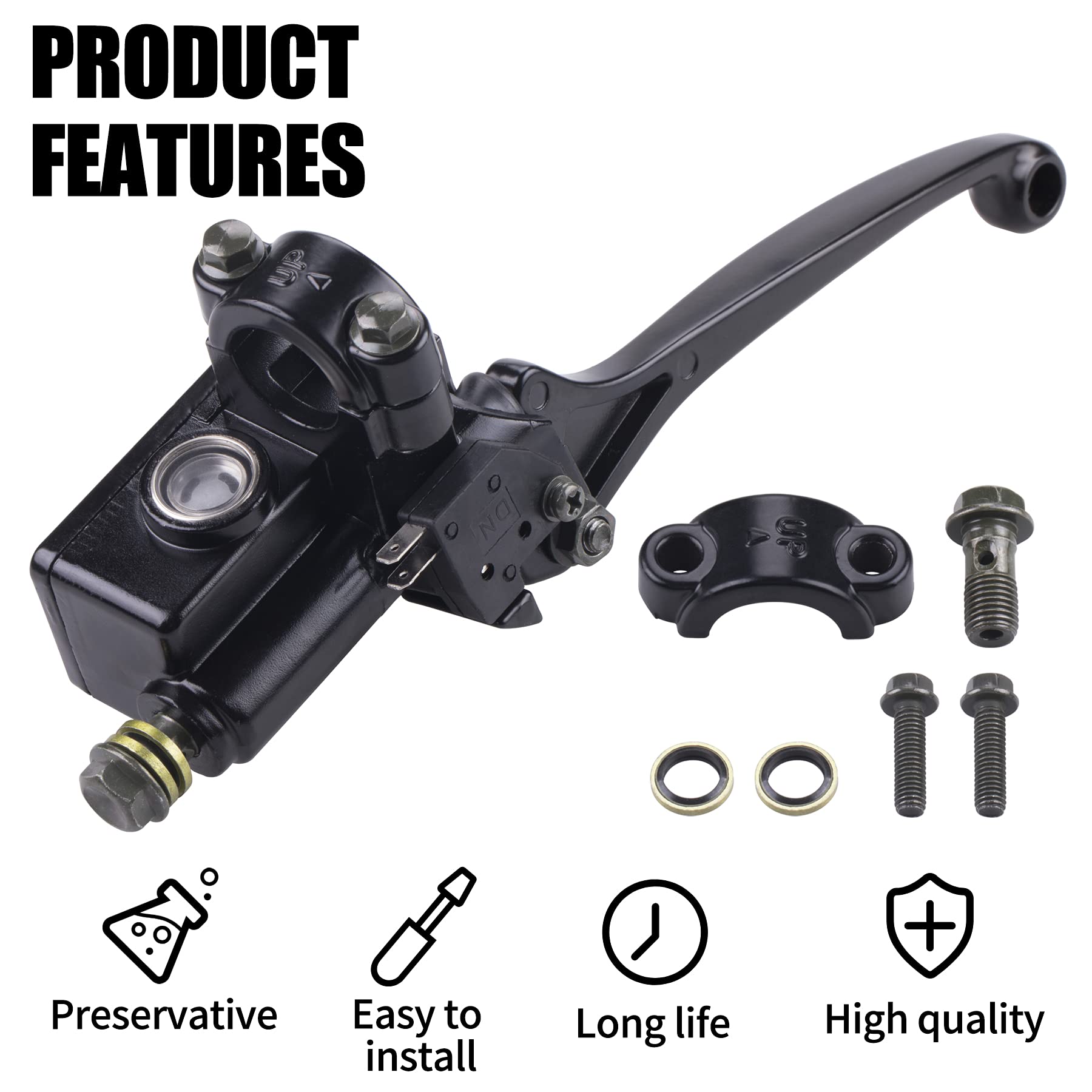 Mwmnun Right Brake Master Cylinder Brake Lever For Taotao Sunl 50Cc 110Cc 125Cc Polaris Outlaw 525 Roketa Taotao Kazuma Eton Baj