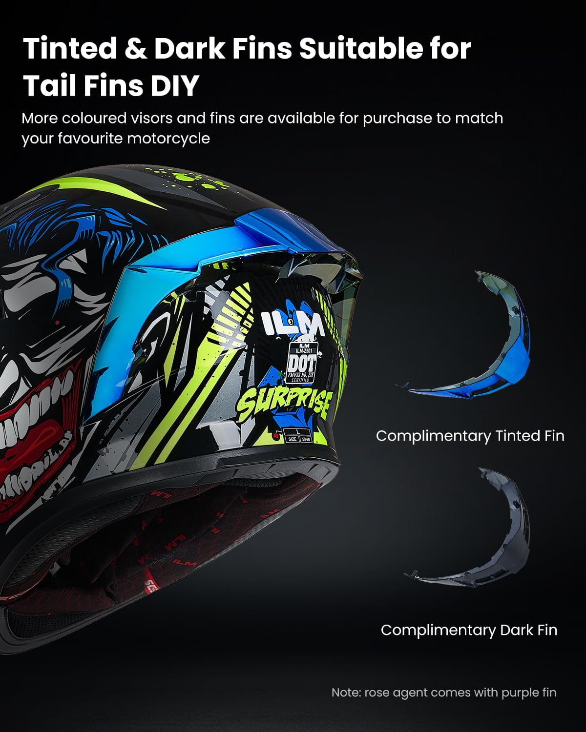 ILM Full Face Motorcycle Helmet Z501, Surprise Yellow, Small, DOT Approved, Compatible with Pinlock Clear & Tinted Visors, ABS Material