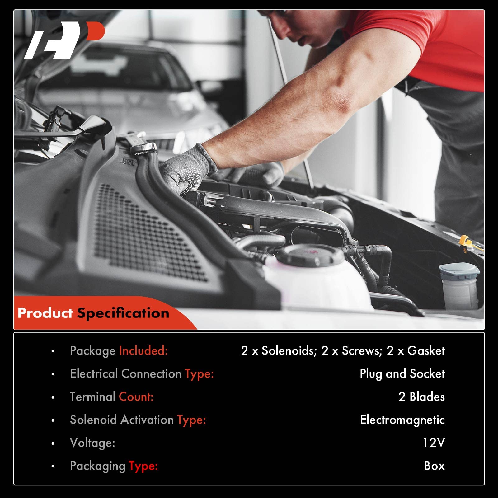 A-Premium 2-Pc Engine Variable Valve Timing (Vvt) Variable Camshaft Timing (Vct) Control Solenoid Compatible With Ford, Lincoln