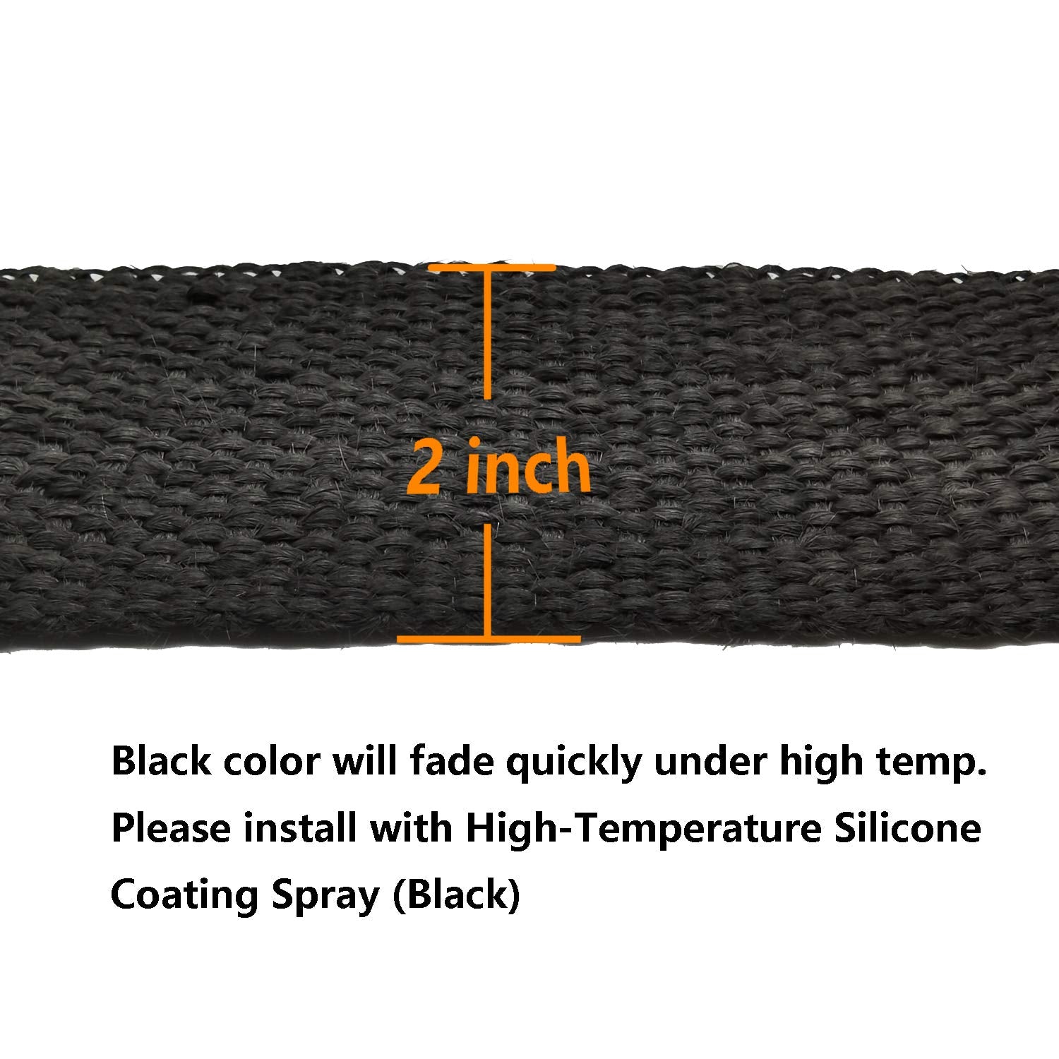 Ucreative Black Fiberglass Exhaust Header Heat Wrap 2 Rolls (2'' X 50' Each Roll) Kit With 20Pcs 11.8 Inch Stainless Steel Locki