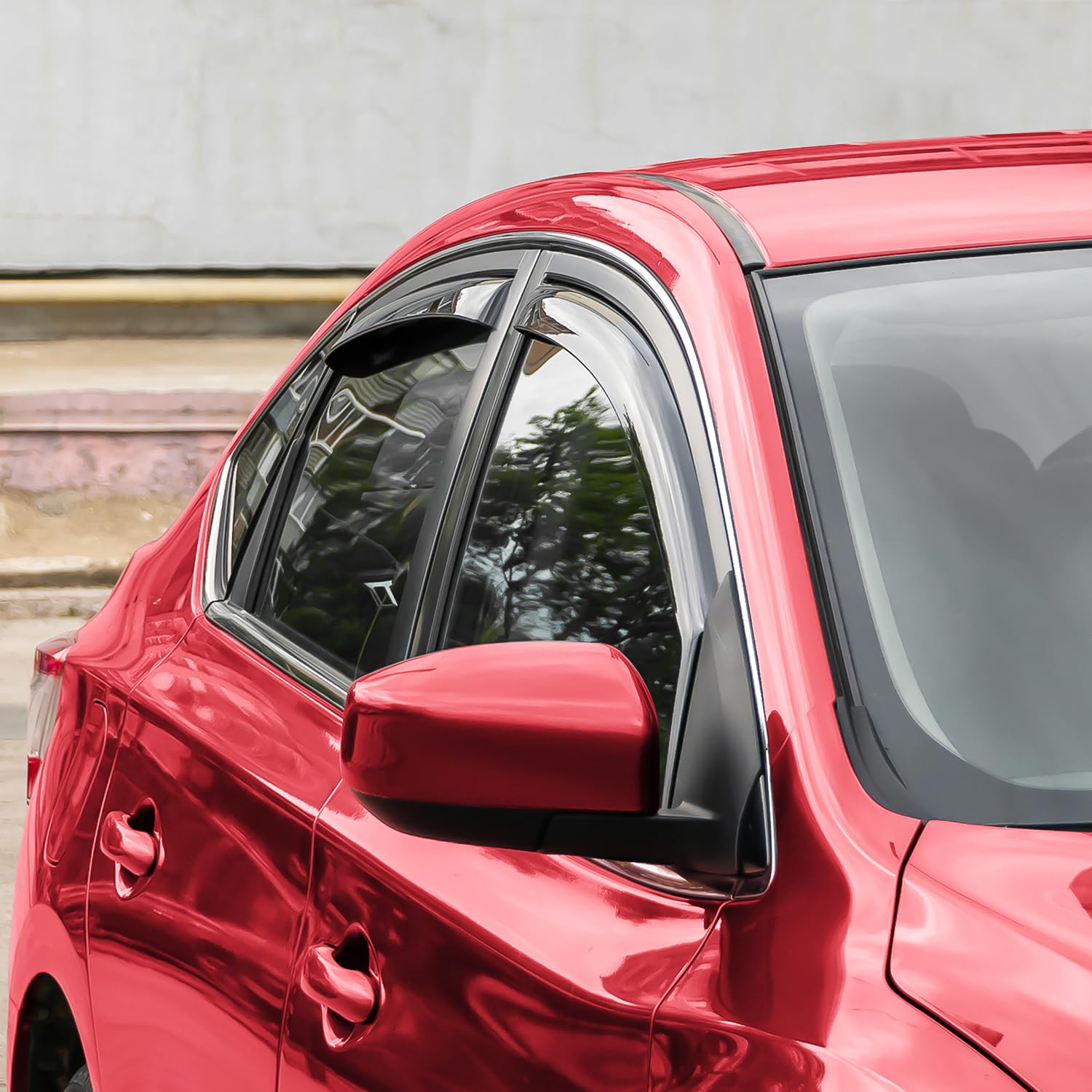 Voron Glass In-Channel Extra Durable Rain Guards For Nissan Sentra 2013-2019, Window Deflectors, Vent Window Visors, 4 Pieces -