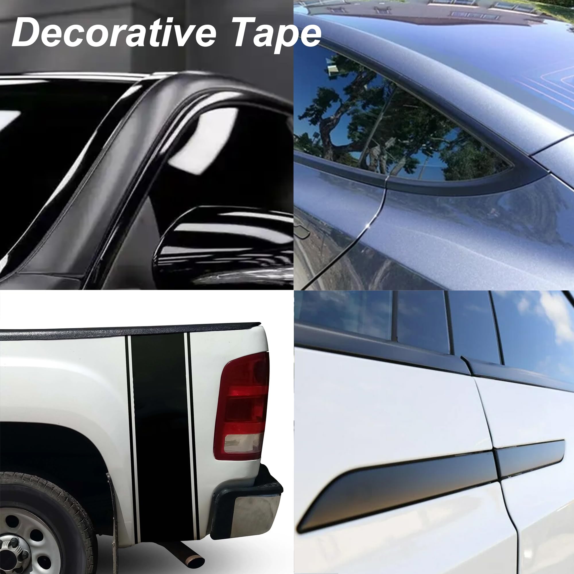 Lypumso Matte Black Vinyl Wrap Tape Roll, 4 Inch X 30Ft Self-Adhesive Black Out Chrome Delete Tape With Tool Kit Air Release Adh