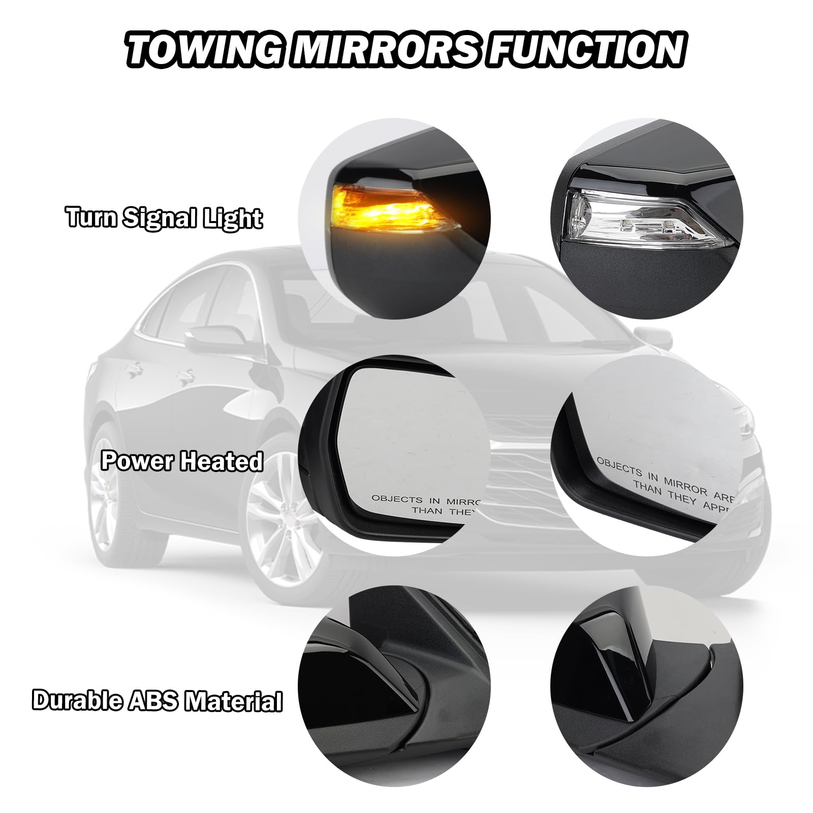 Mofoap Driver Side View Mirror Compatible With 2016 2017 2018 2019 2020 2021 2022 Malibu Lt Hybrid,Mirrors With Heated Turn Sign